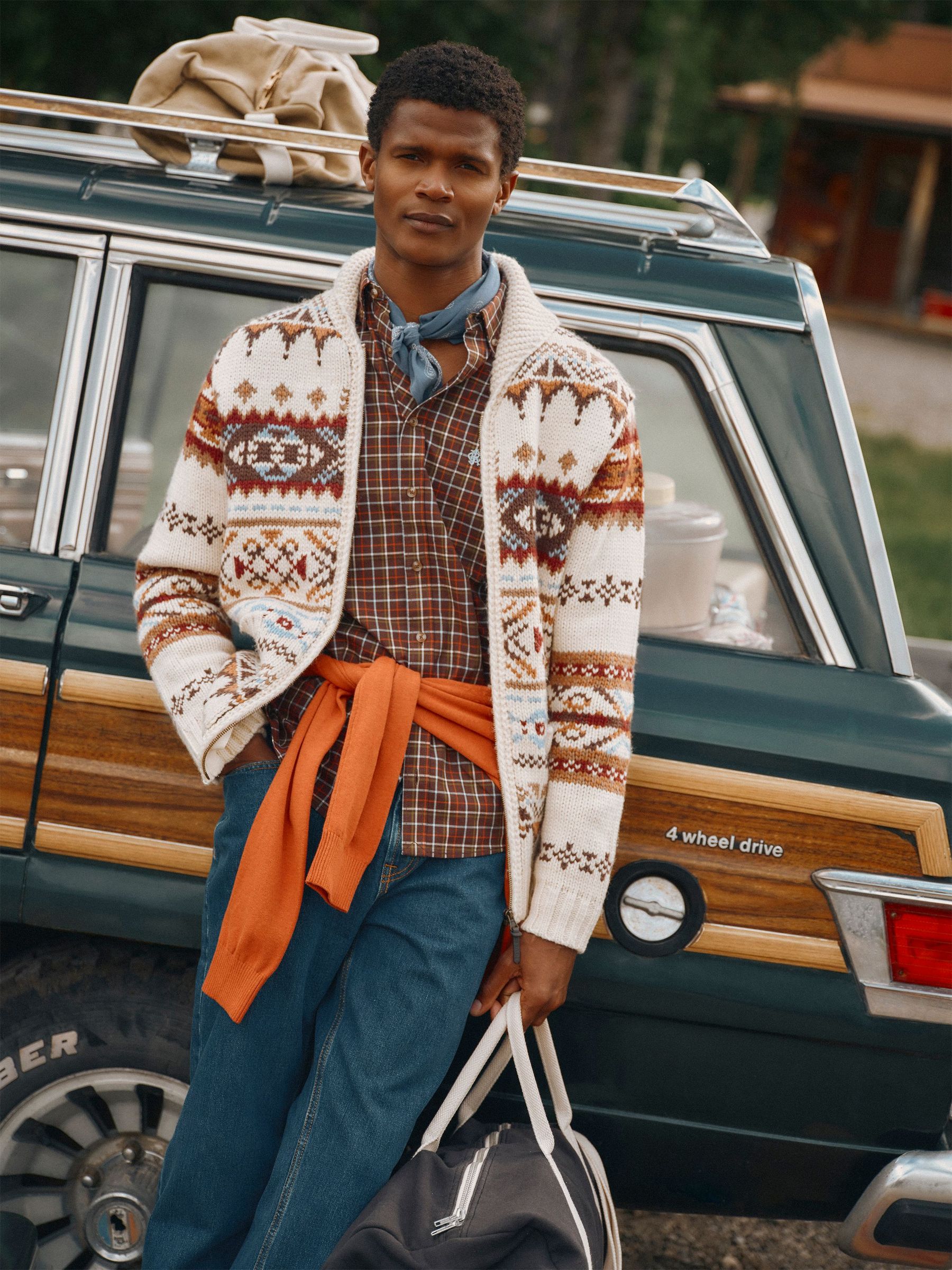 Multi - Regular Full Zip Fair Isle Cardigan