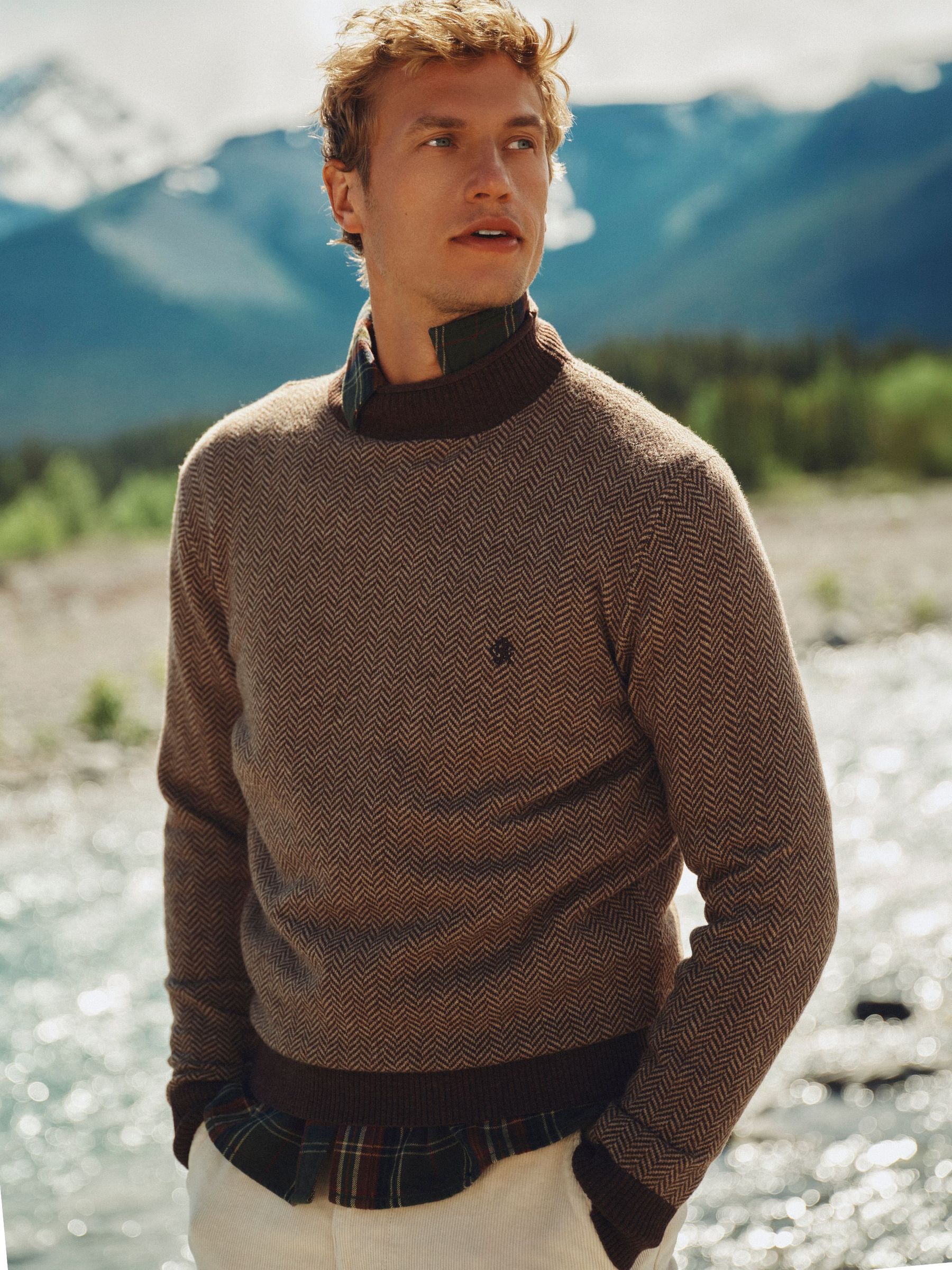 Brown - Regular Wool Rich Roll Neck Jumper