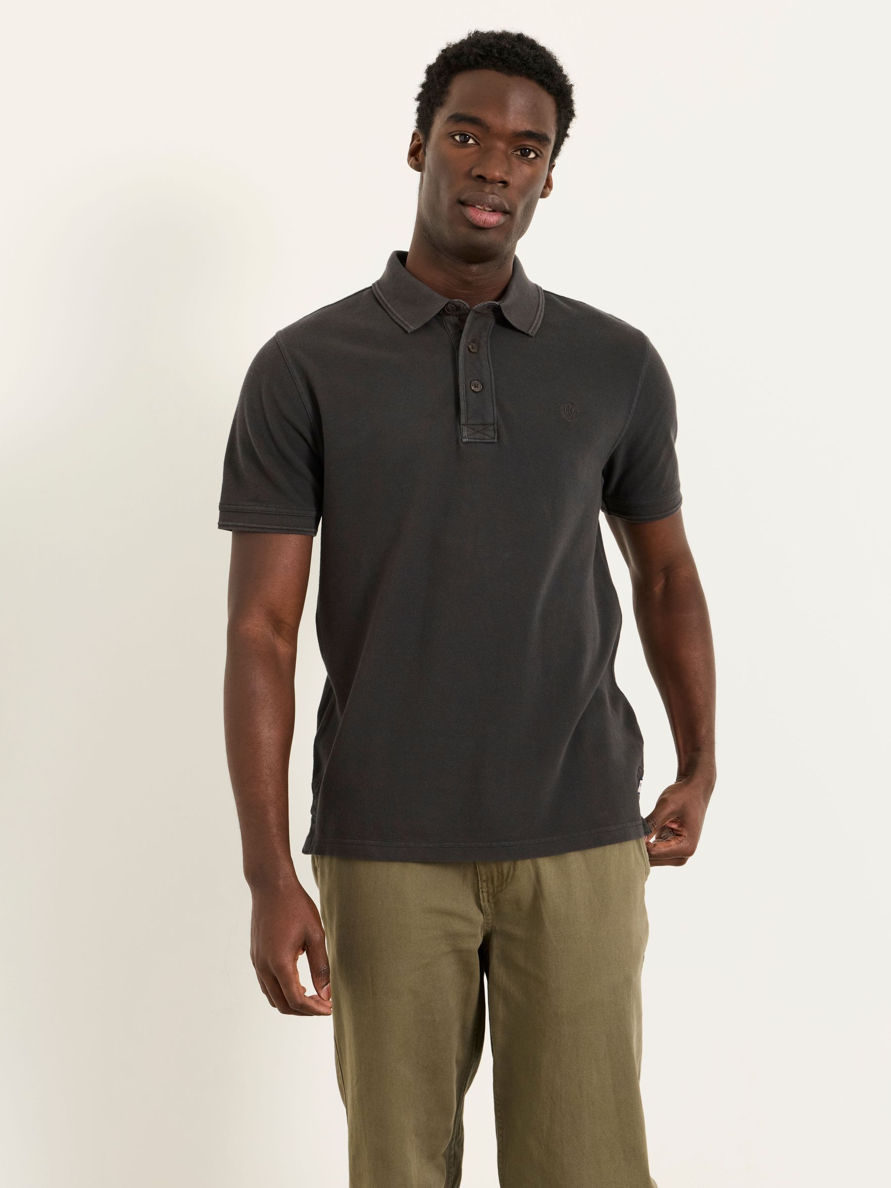 Black - Regular Short Sleeve Pique Polo Shirt
