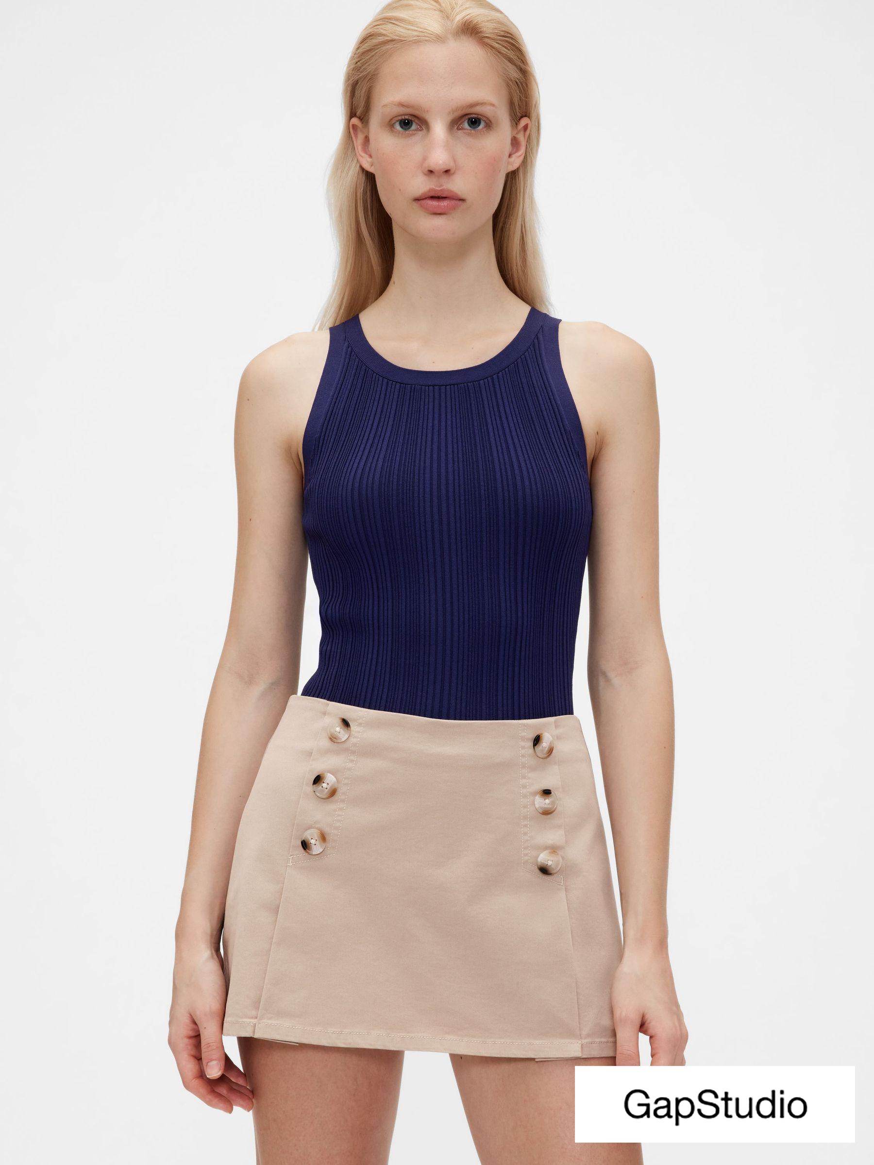 Navy/Blue Rib Tank Top (W22148) | £50