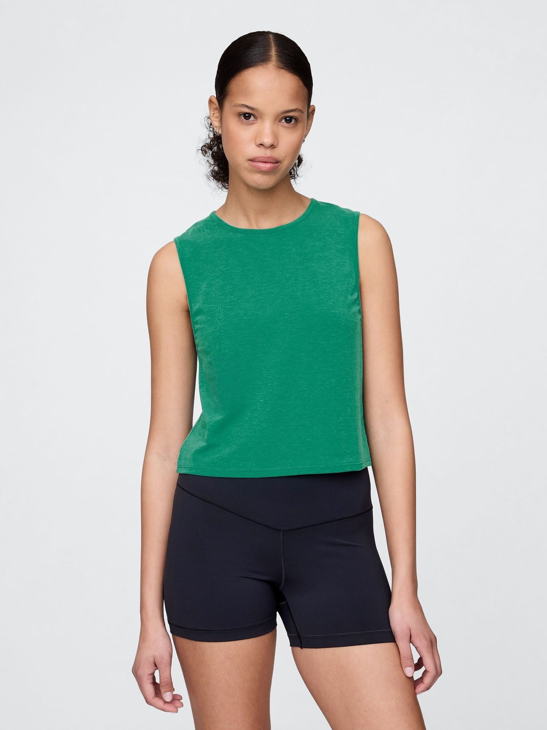 Green Breathe Cropped Muscle Vest (W22518) | £18
