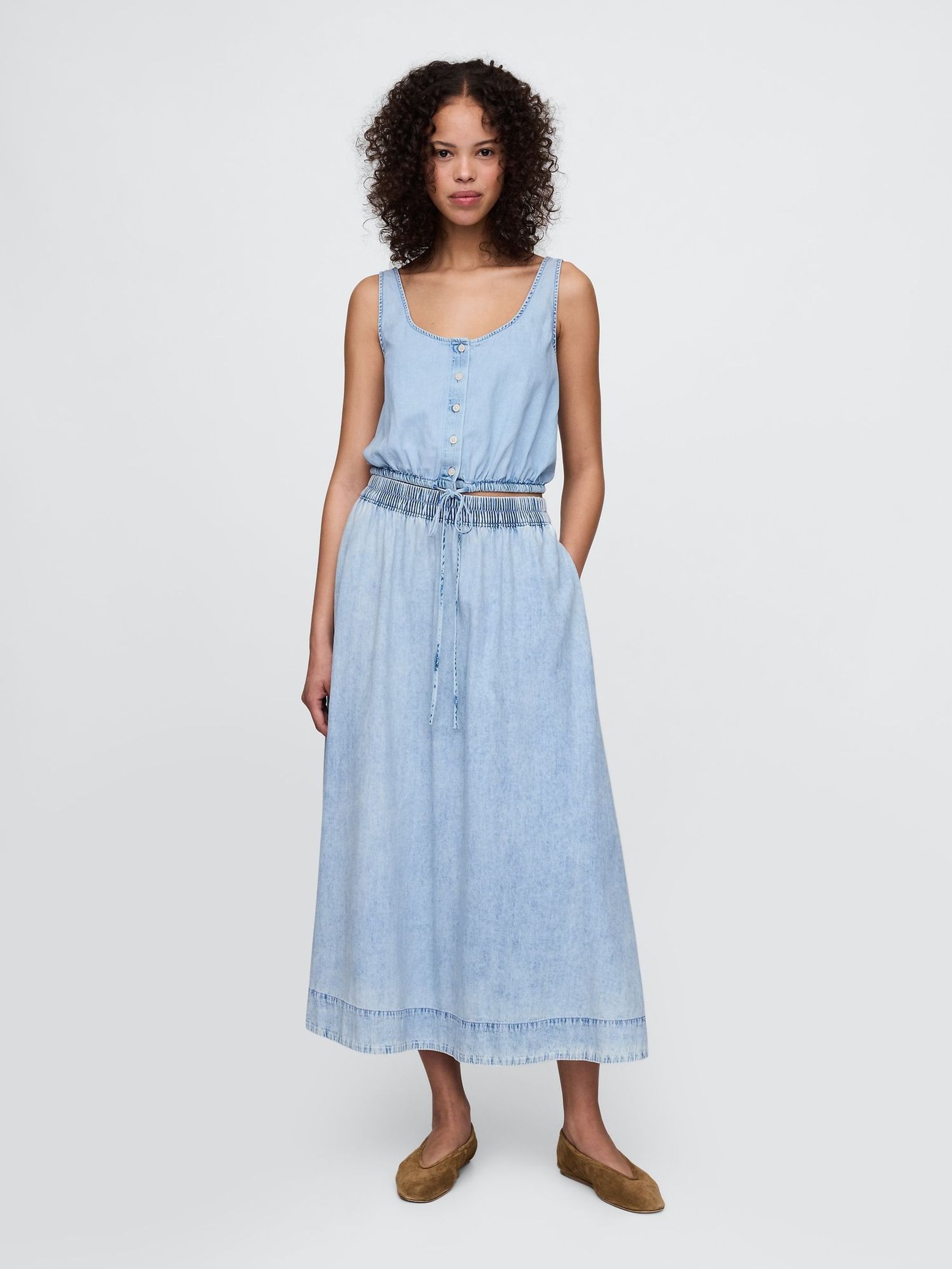 Blue Denim Easy Maxi Skirt (W22521) | £65