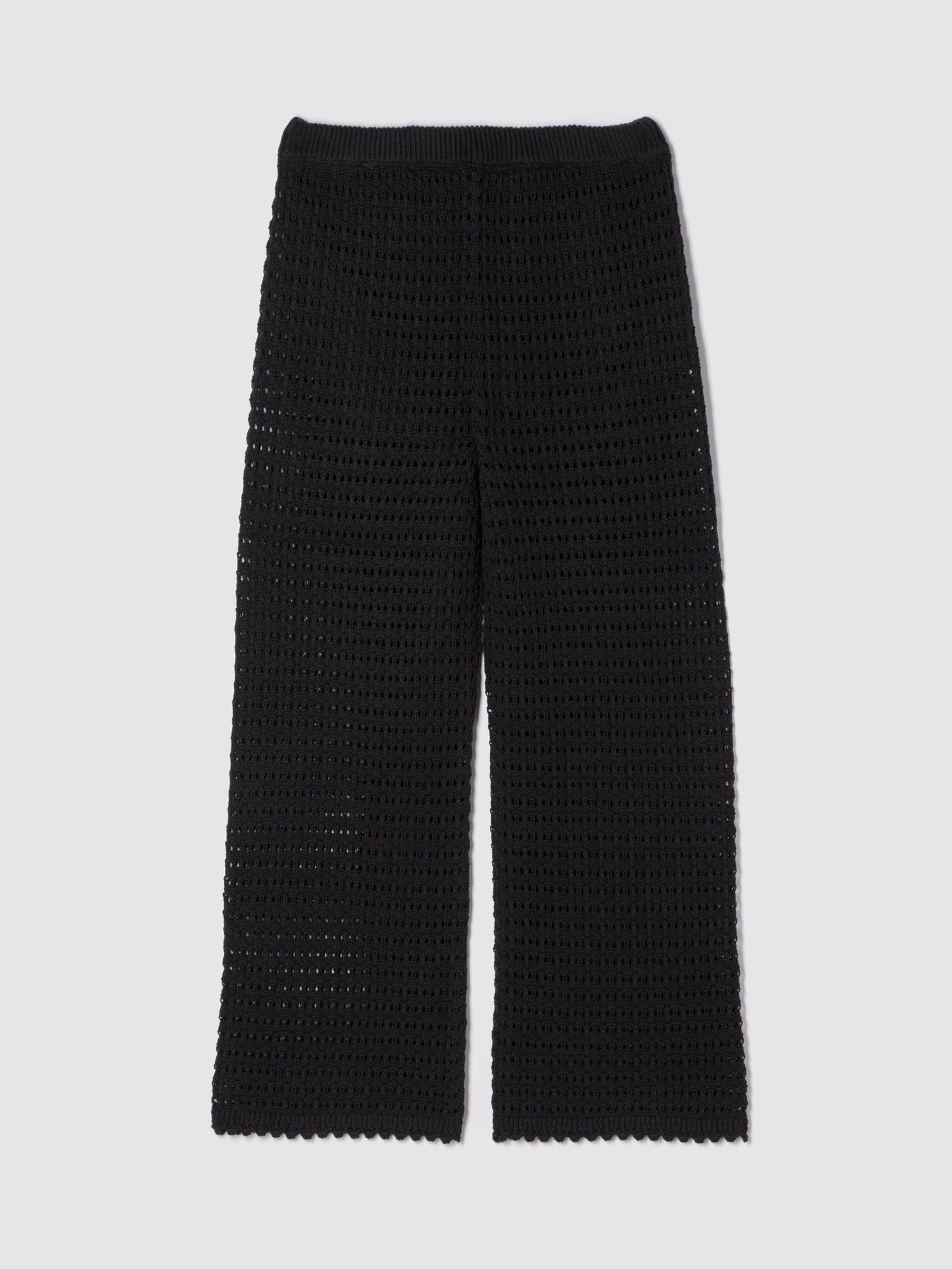 Black 100% Cotton Crochet Ankle Trousers (W22539) | £45