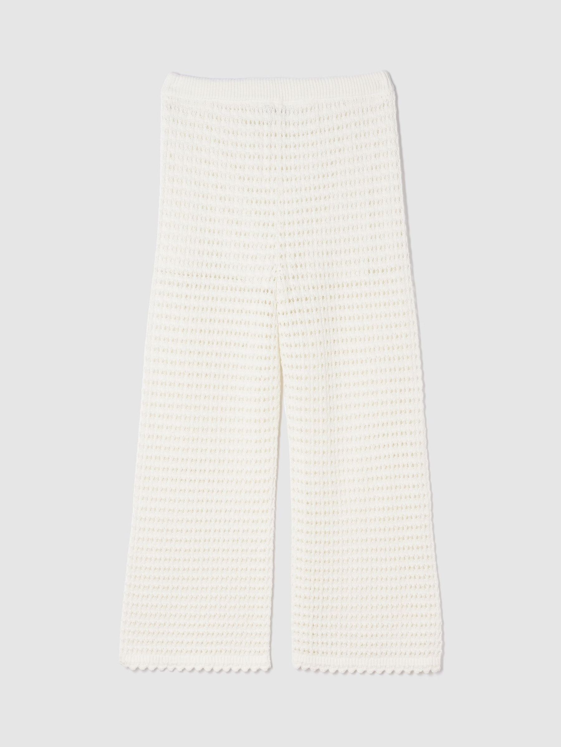 White 100% Cotton Crochet Ankle Trousers (W22540) | £45