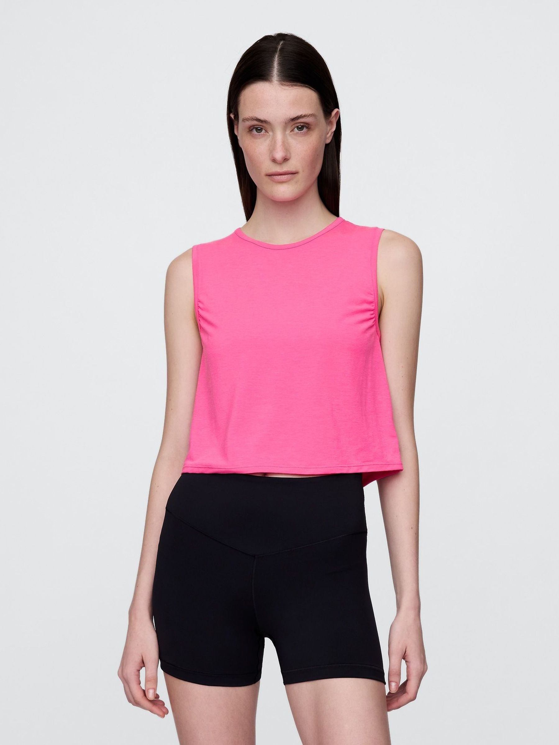 Pink Breathe Cropped Muscle Vest (W22544) | £18