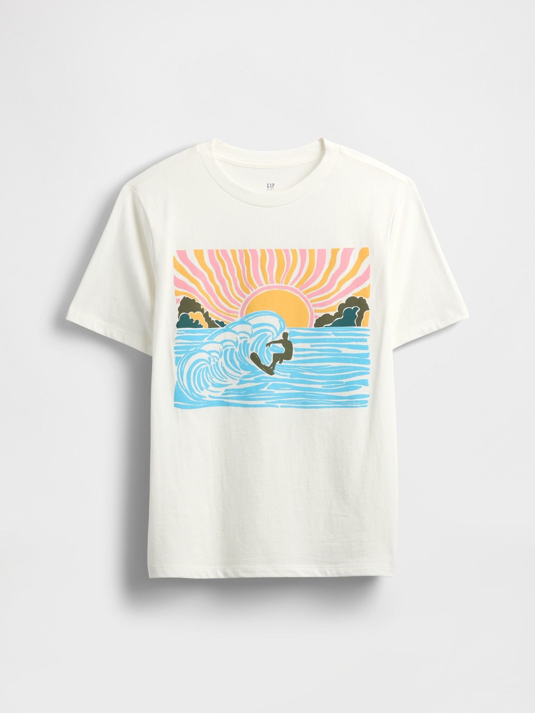 White Surfer Graphic Short Sleeve Crew Neck T-Shirt (4-13yrs) (W22683) | £10
