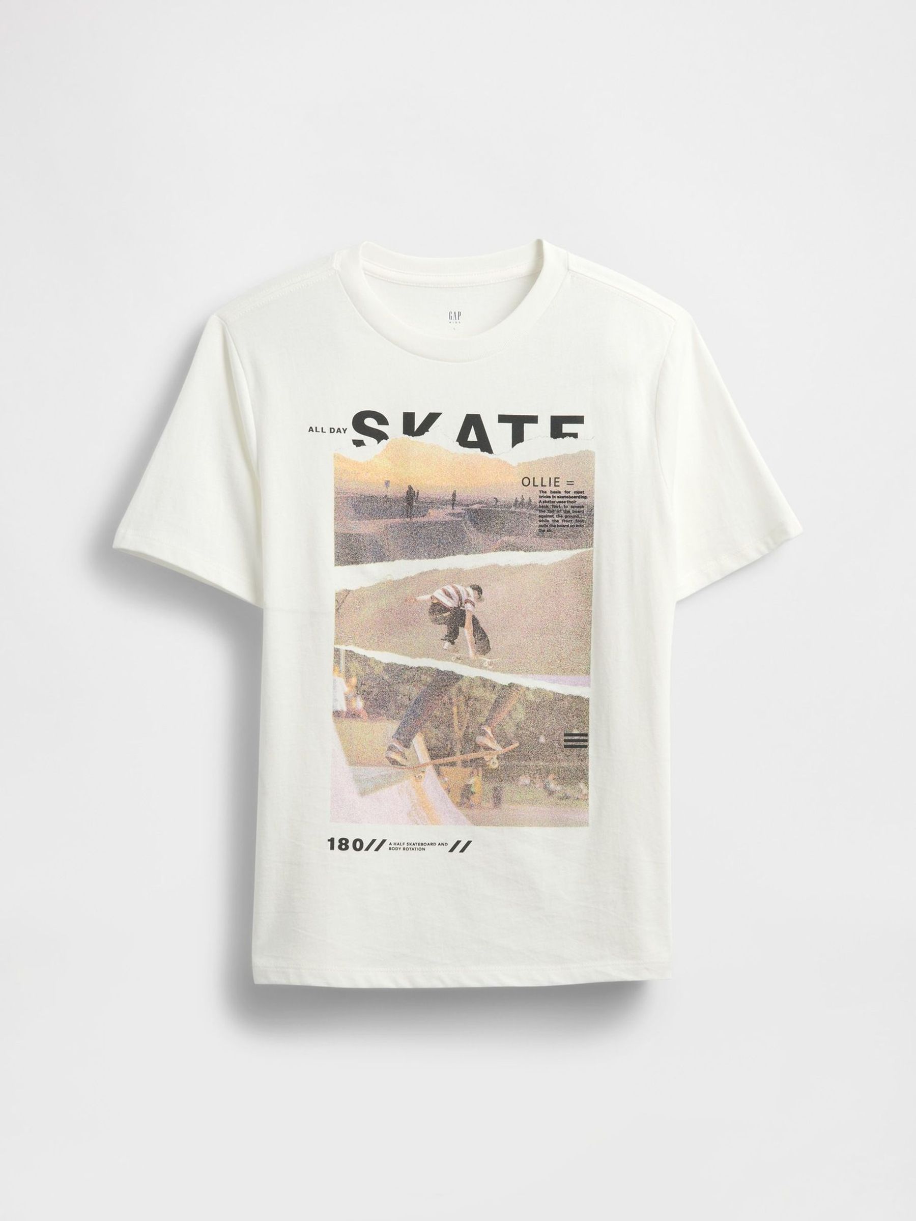 White Skater Graphic Short Sleeve Crew Neck T-Shirt (4-13yrs) (W22686) | £10