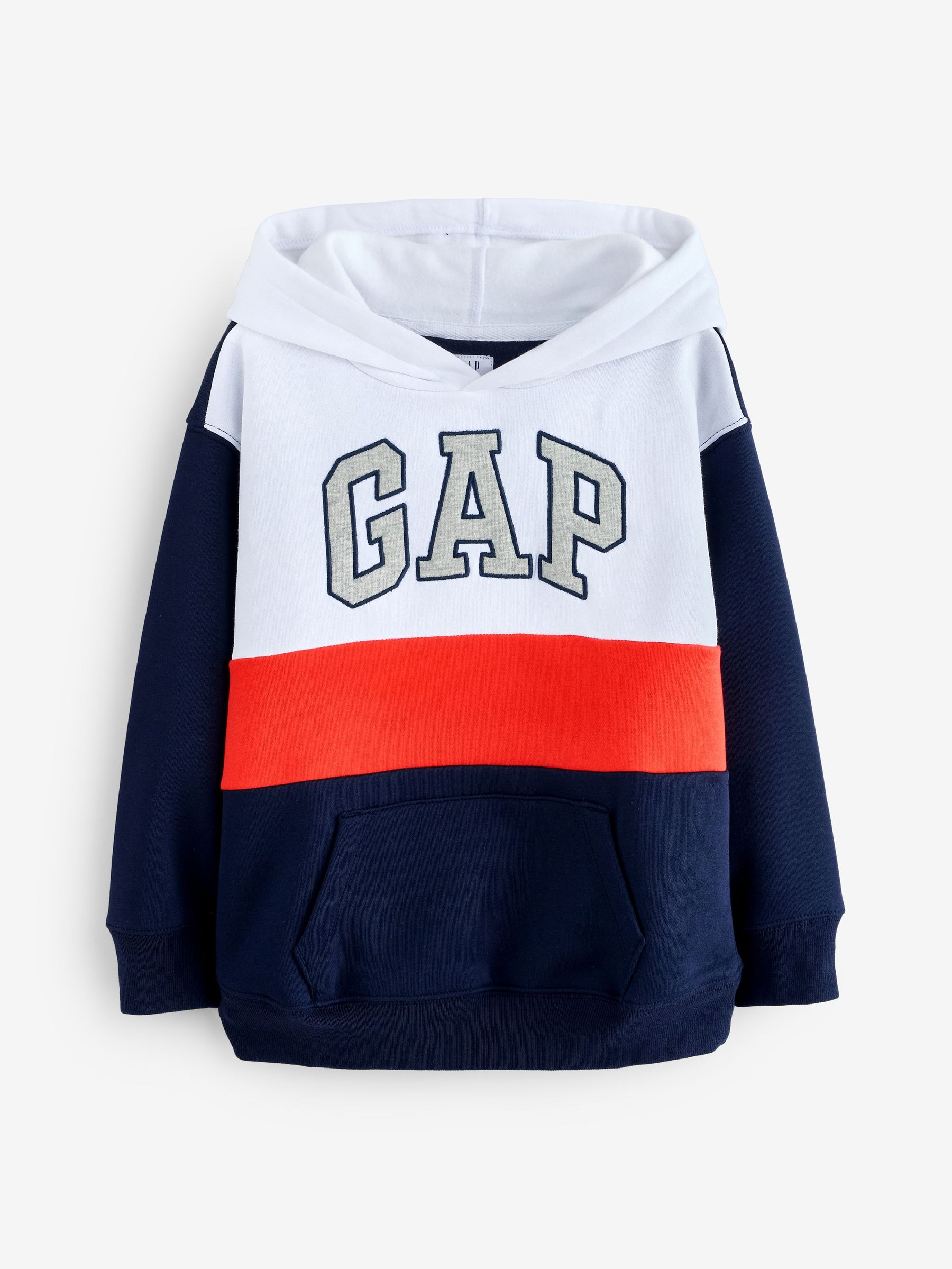White/Blue Logo Colourblock Pull Over Hoodie (4-13yrs) (W23057) | £22
