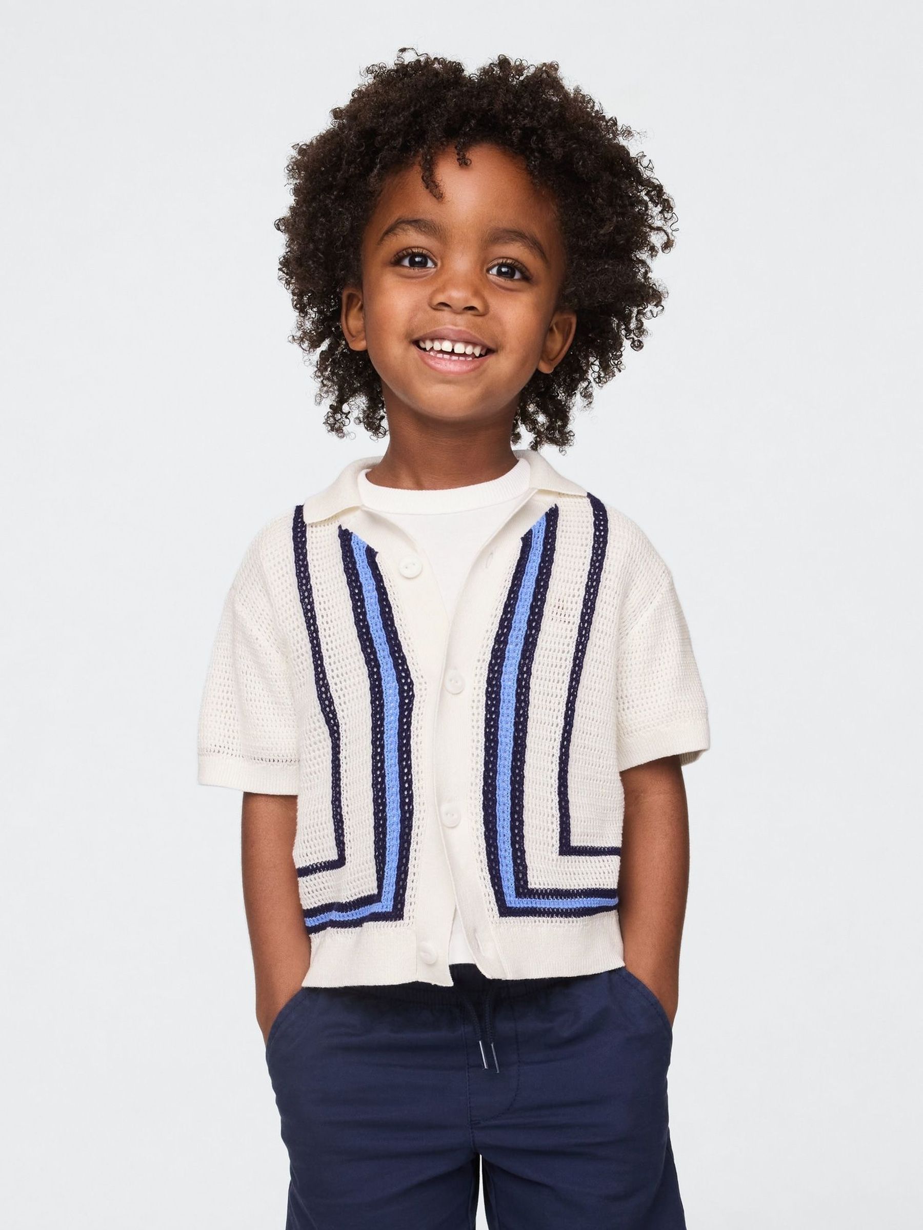 White Crochet Knit Shirt (W23058) | £25