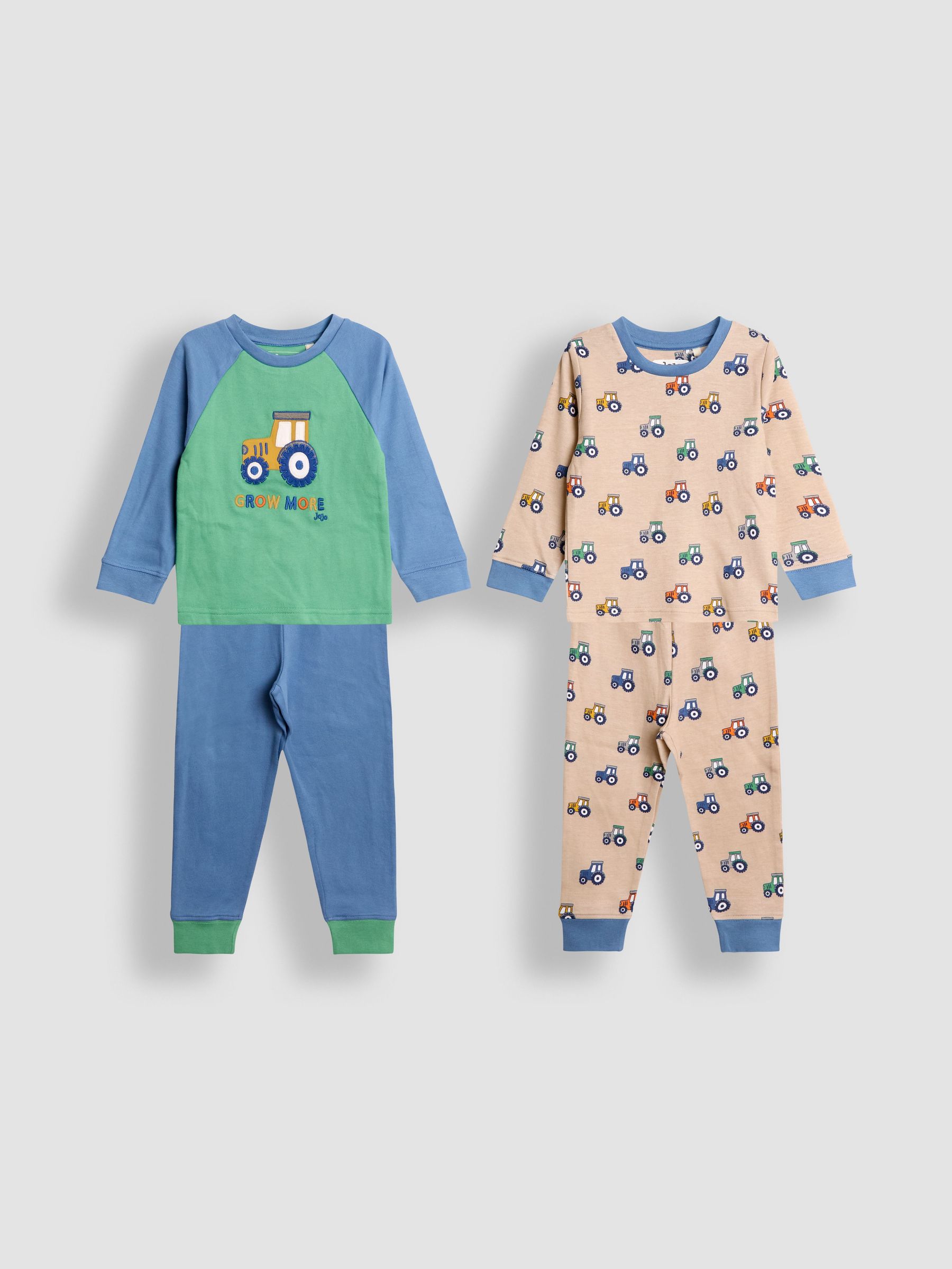 Navy Tractor Mix And Match 2 Pack Pyjamas (W24290) | £29.50