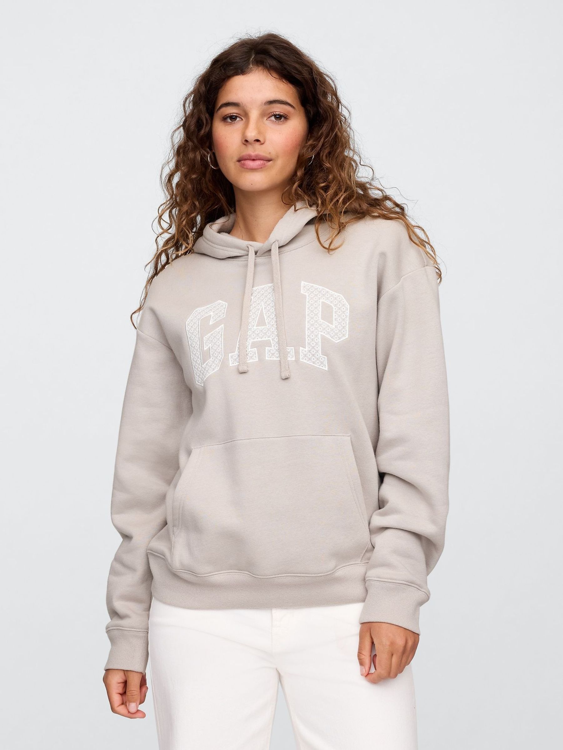 Beige Logo Hoodie (W24368) | £35