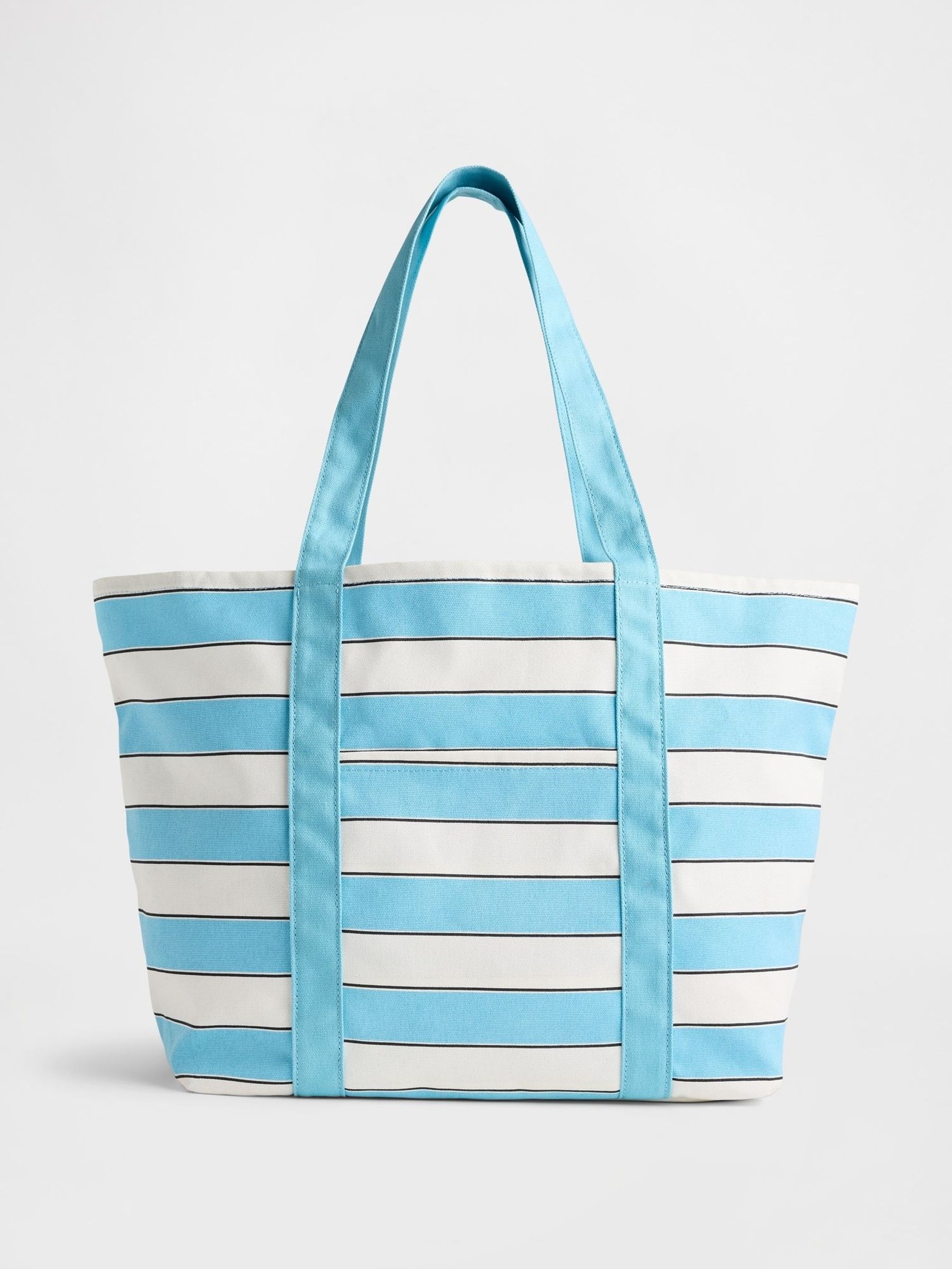 Blue & White Canvas Stripe Tote Bag (W24401) | £45