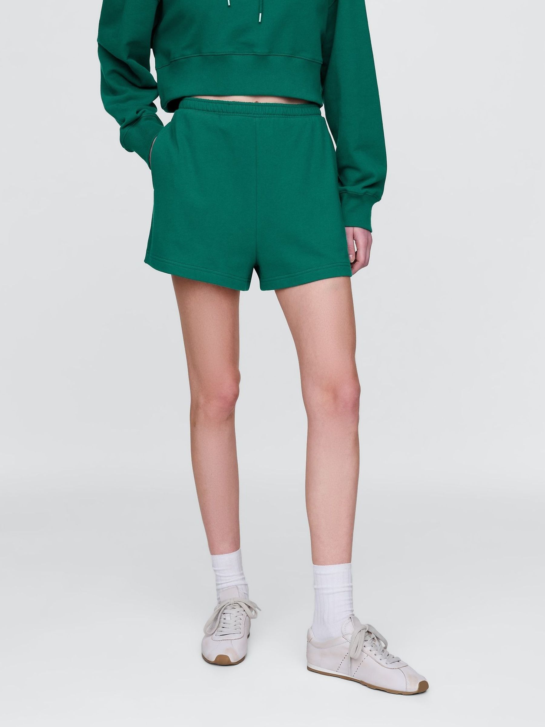 Green Heavyweight French Terry Classic Jogger Shorts (W24416) | £30