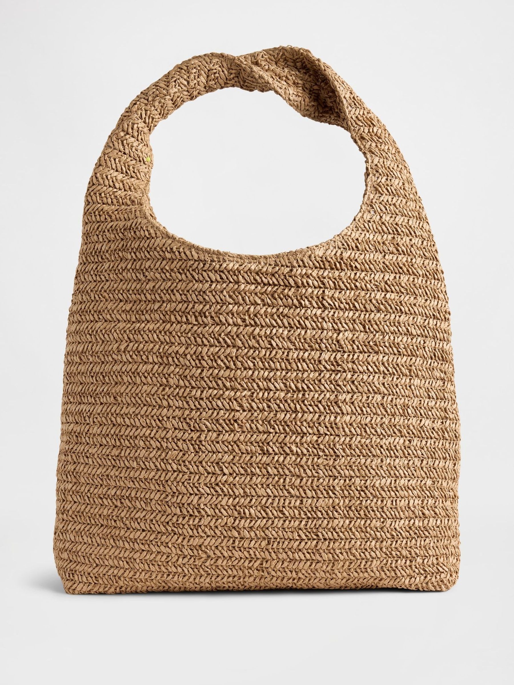 Brown Slouchy Straw Tote Bag (W24438) | £35
