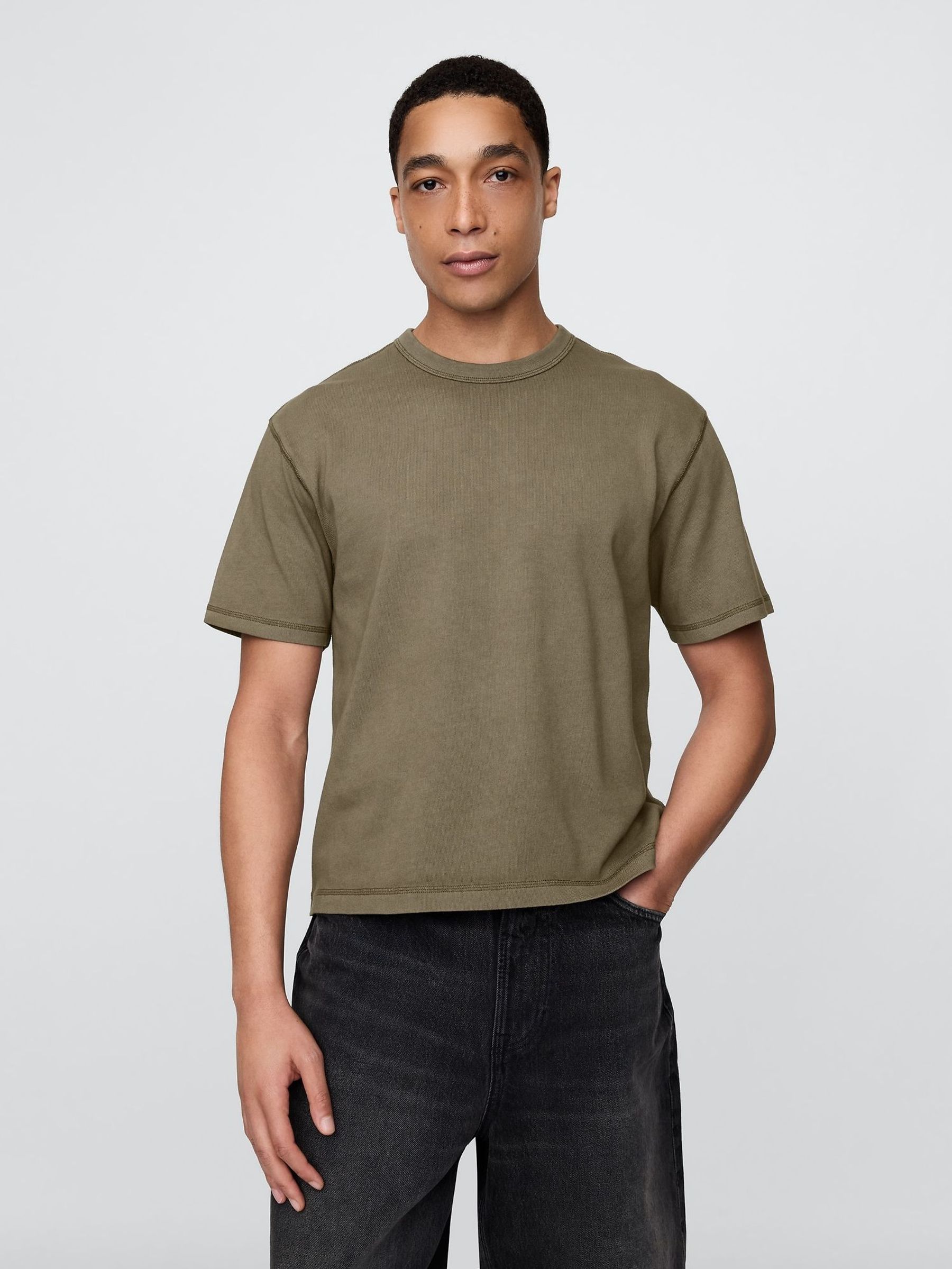 Green Heavyweight Cropped T-Shirt (W24565) | £25