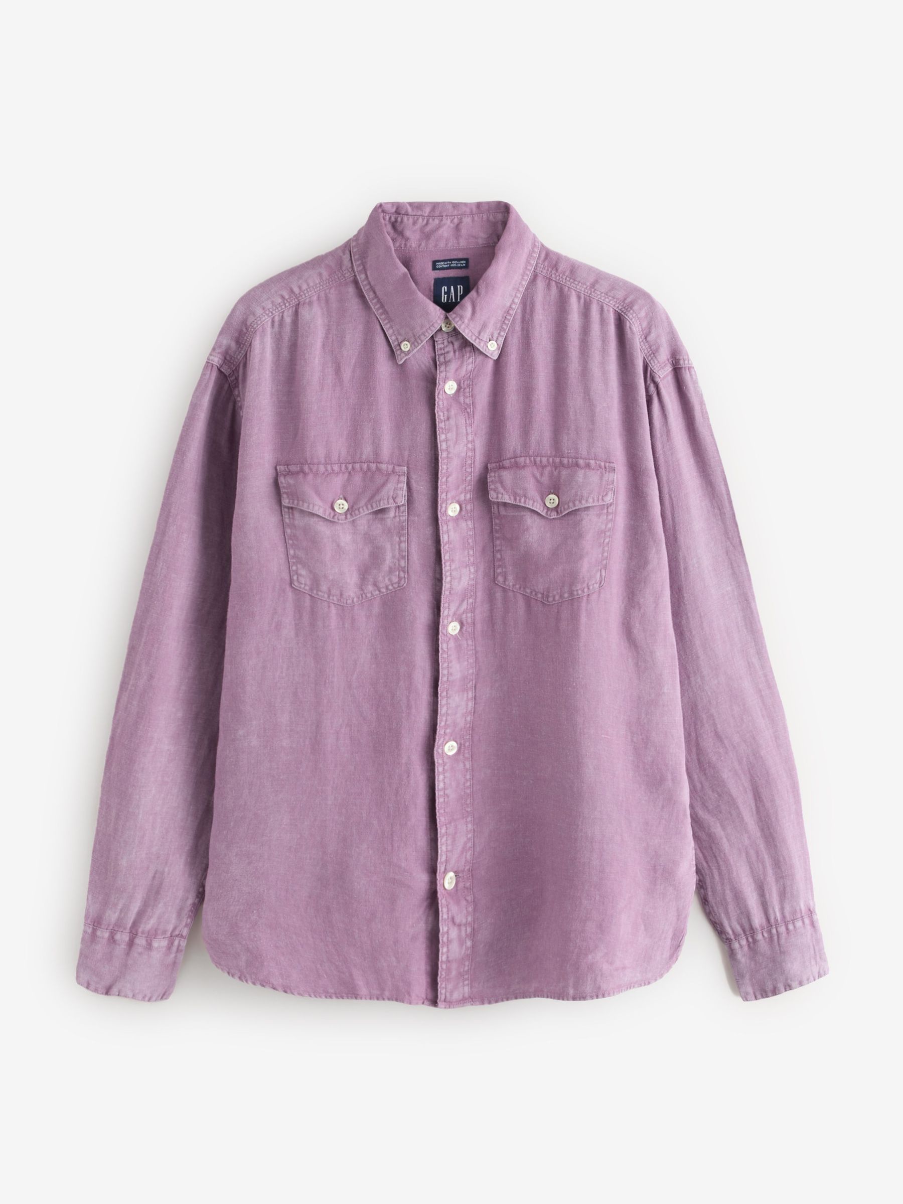 Purple 100% Linen Classic Shirt (W24574) | £70