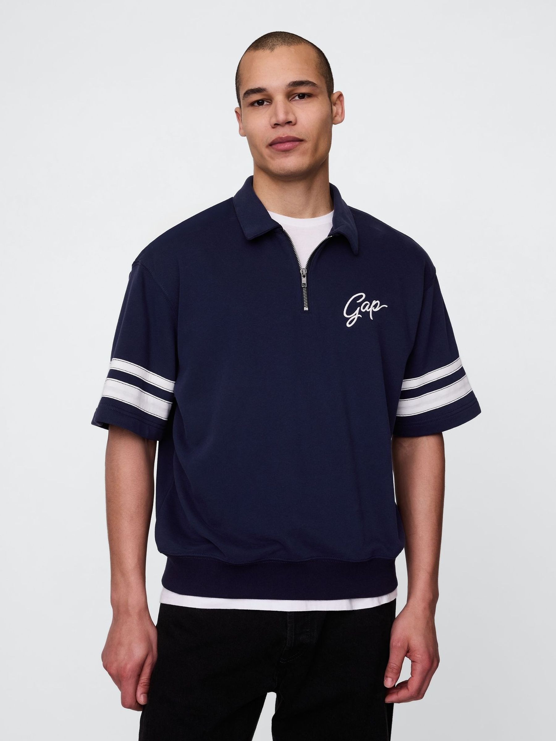 Blue VintageSoft Quarter Zip Pullover (W24588) | £35
