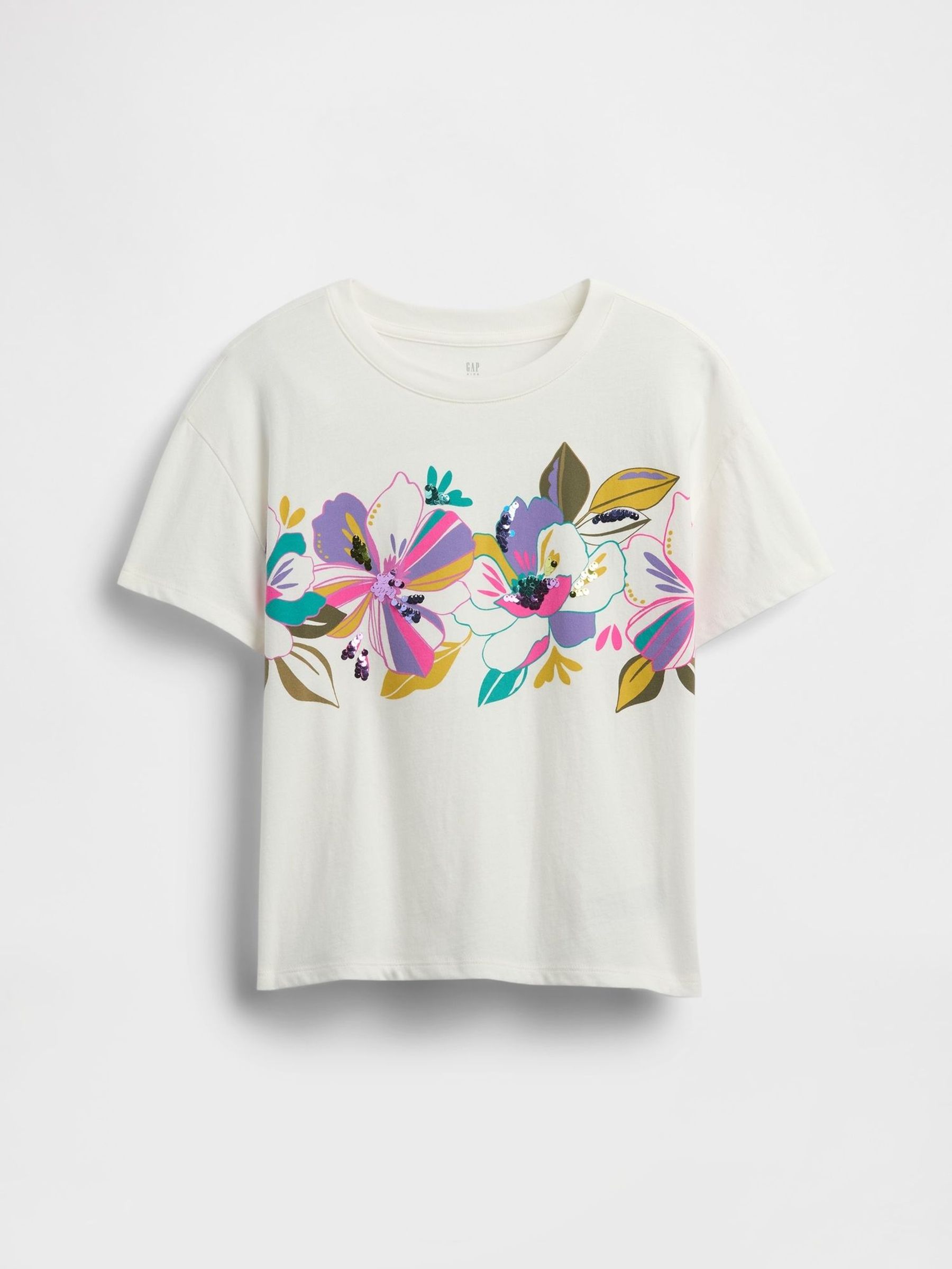 White Floral Graphic Short Sleeve T-Shirt (4-13yrs) (W24597) | £12