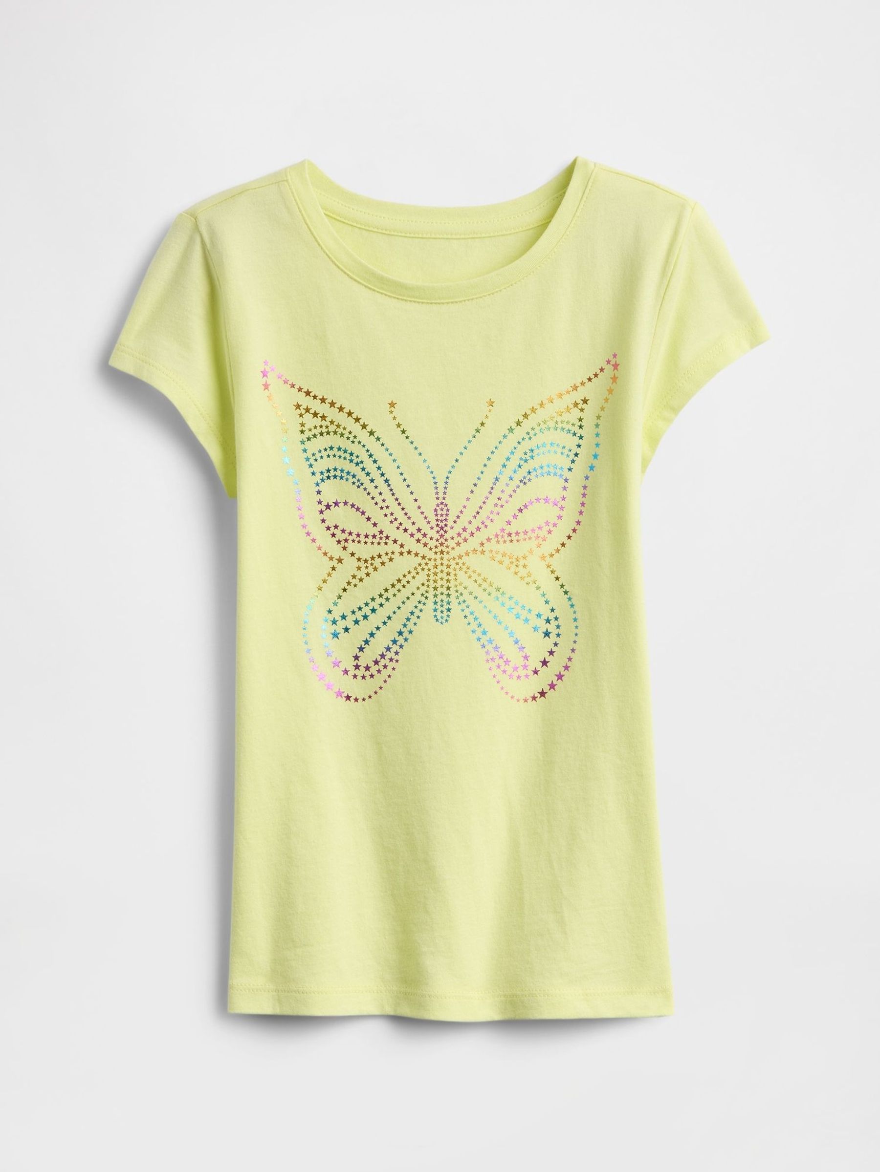 Yellow Butterfly Graphic Short Sleeve Crew Neck T-Shirt (4-13yrs) (W24606) | £10