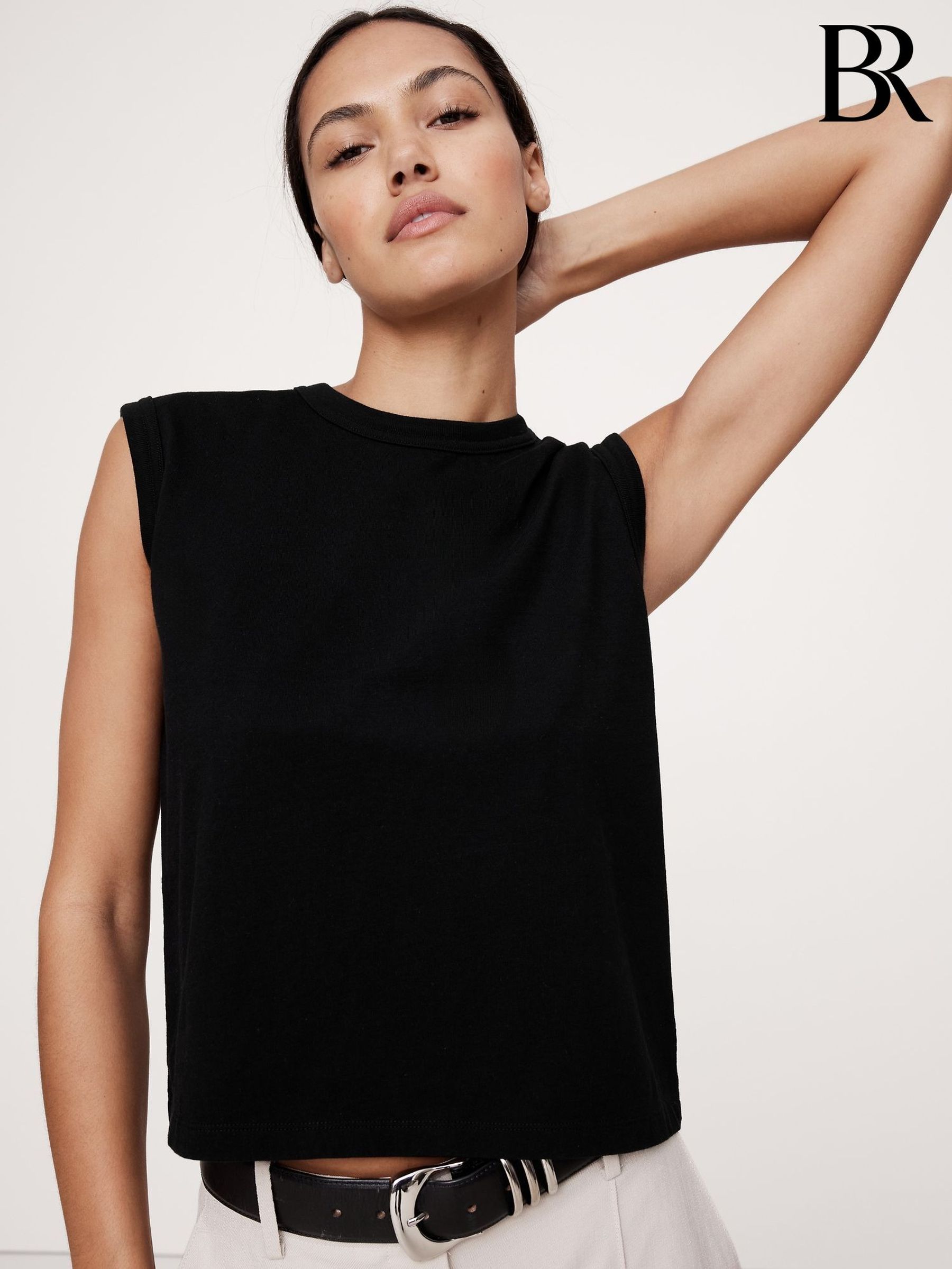 Banana Republic Black Vintage Cotton Muscle Tank (W24682) | £25