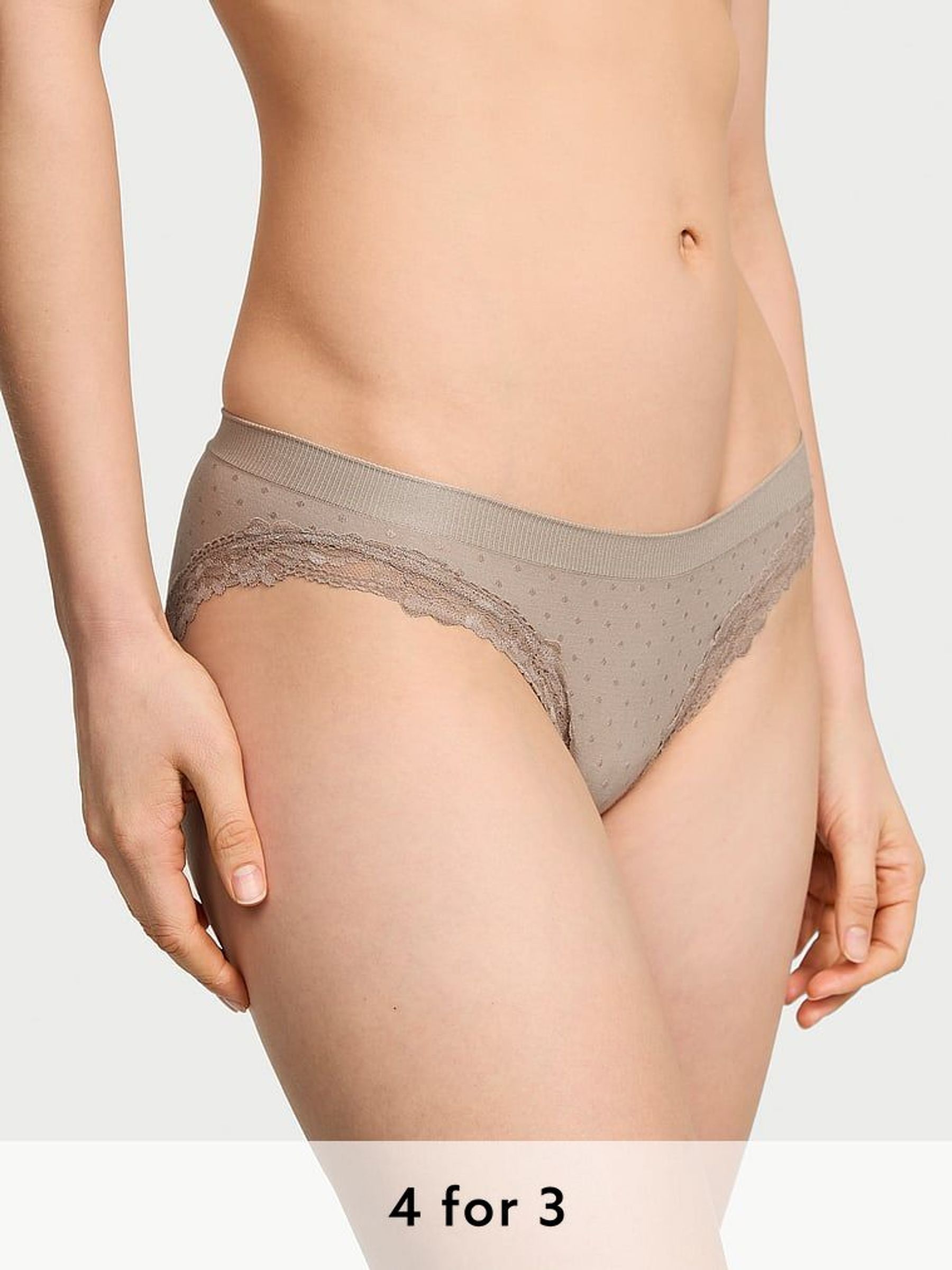 Turtle Dove Grey Bikini Knickers (W24801) | £9