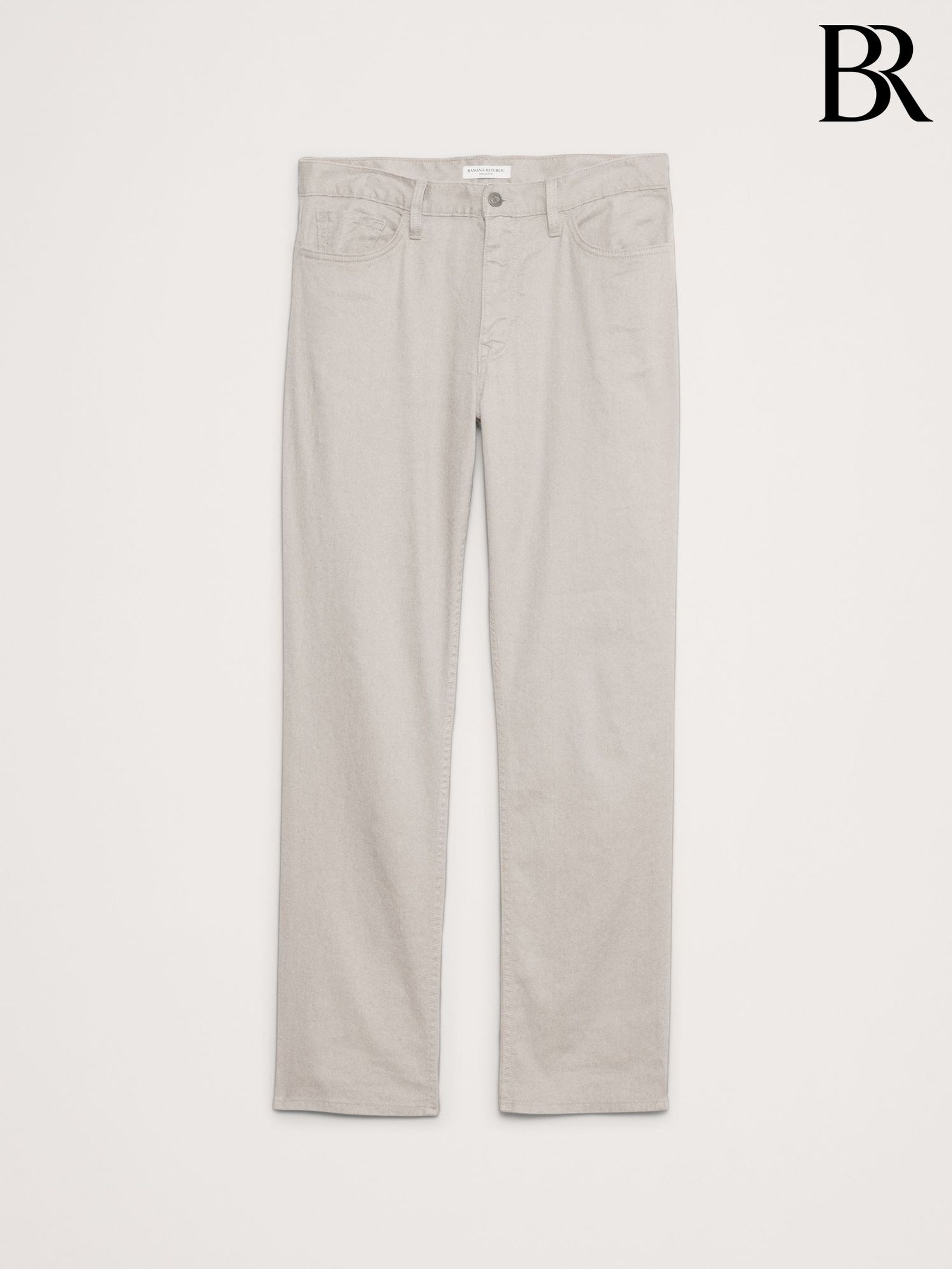 Banana Republic Cream Straight Linen-Cotton Traveler Trousers (W25000) | £125