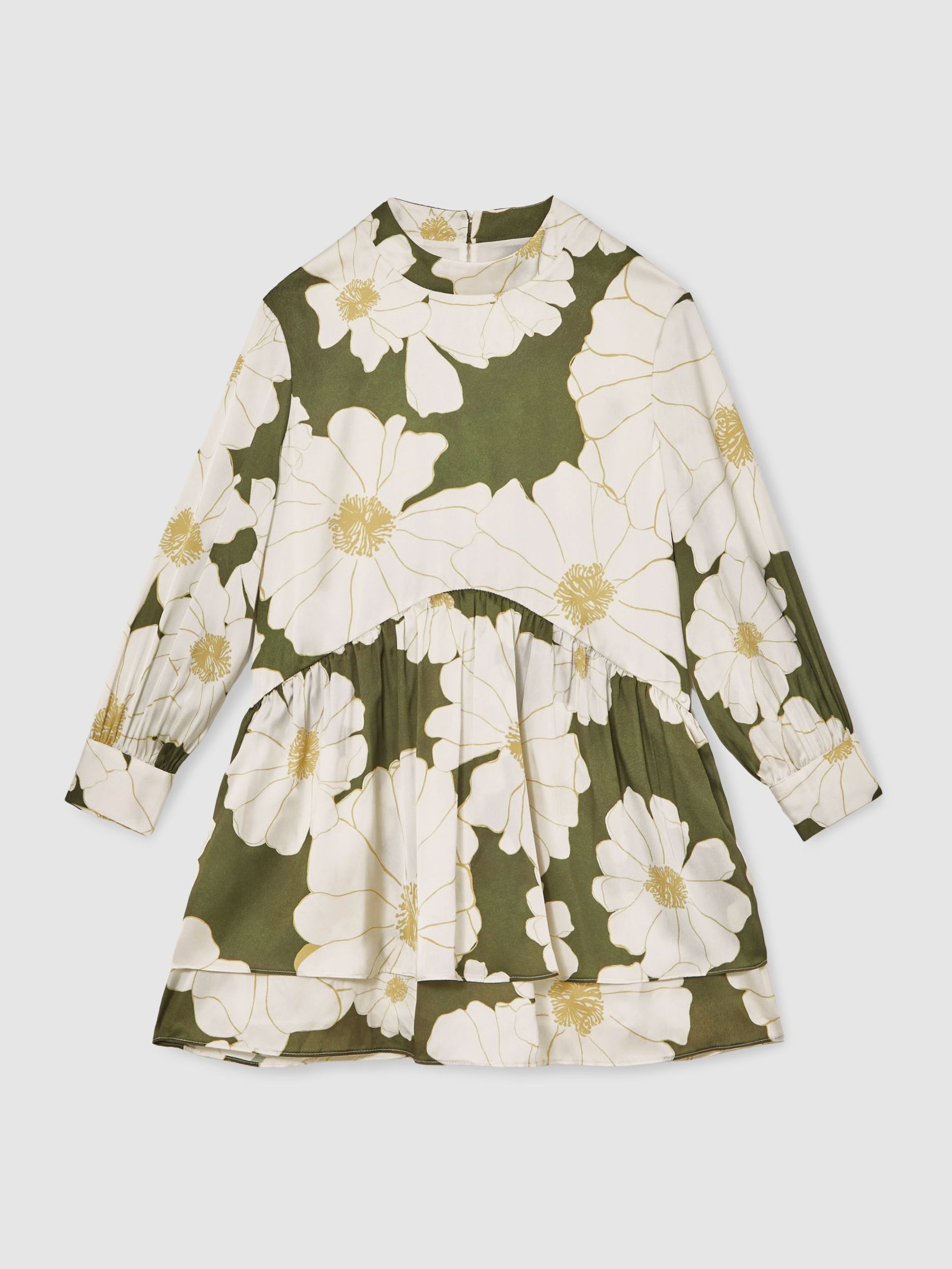 13-14 yrs Floral-Print Swing Dress in Green (W25025) | £75