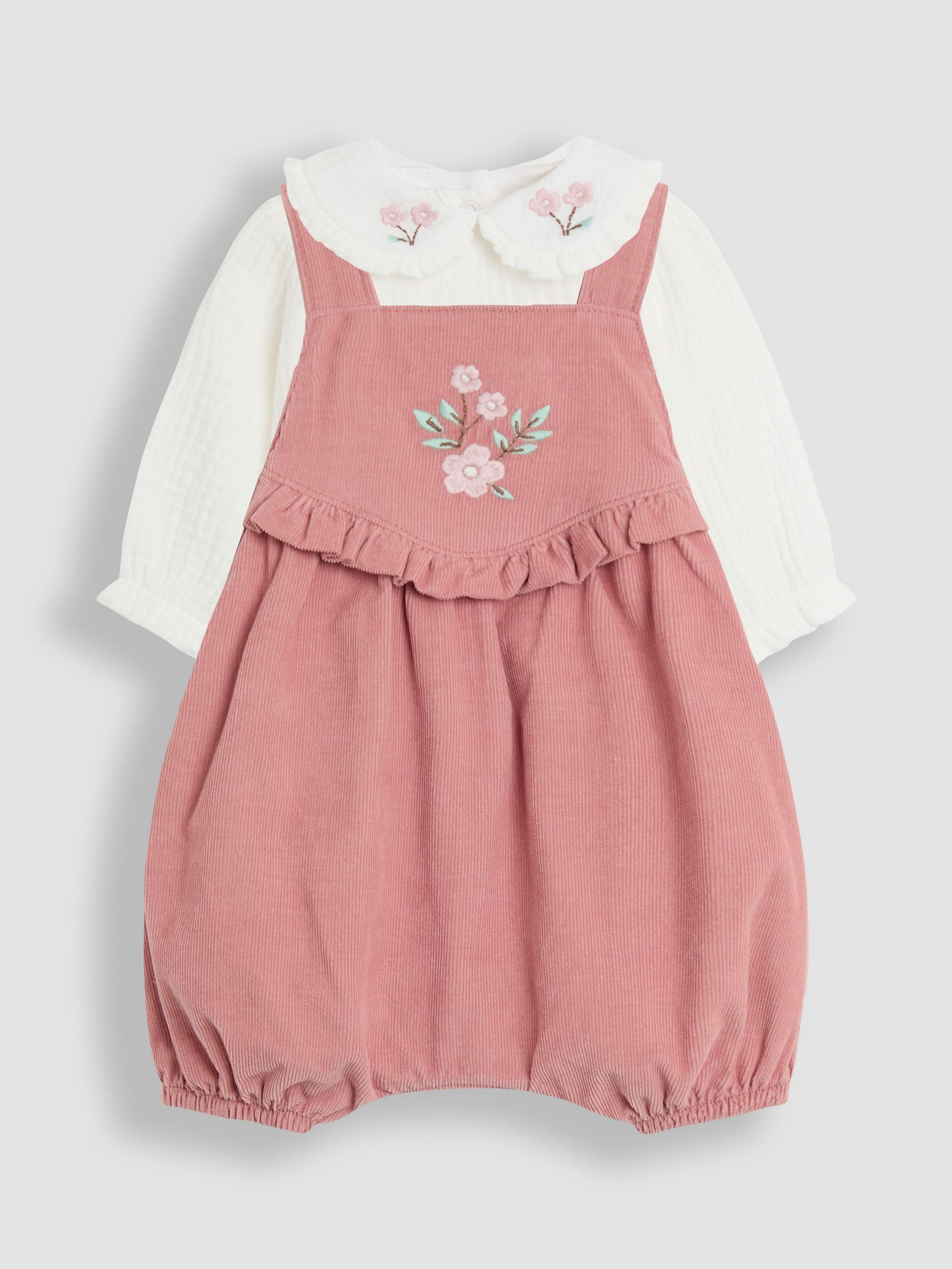 Pink Cord Bubble Romper & Collared Body Set (W25126) | £30 - £32