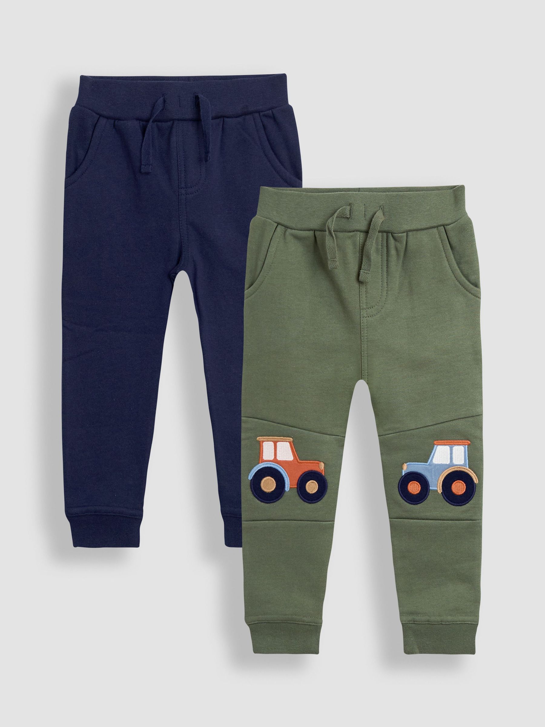 Green 2-Pack Appliqué Knee & Plain Joggers (W25129) | £25 - £28