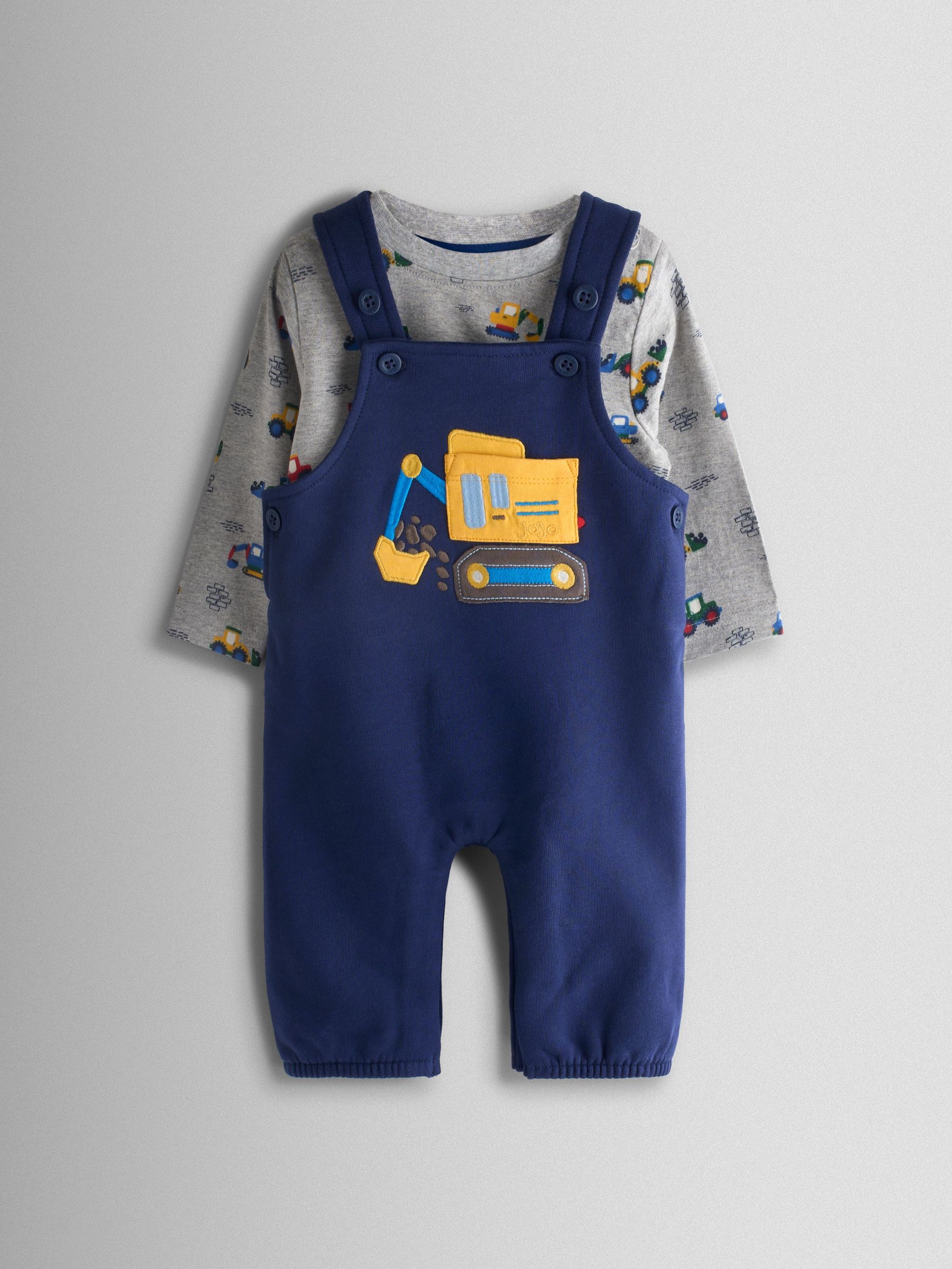Blue 2-Piece Turn Up Dungarees & Top Set (W25154) | £28 - £29