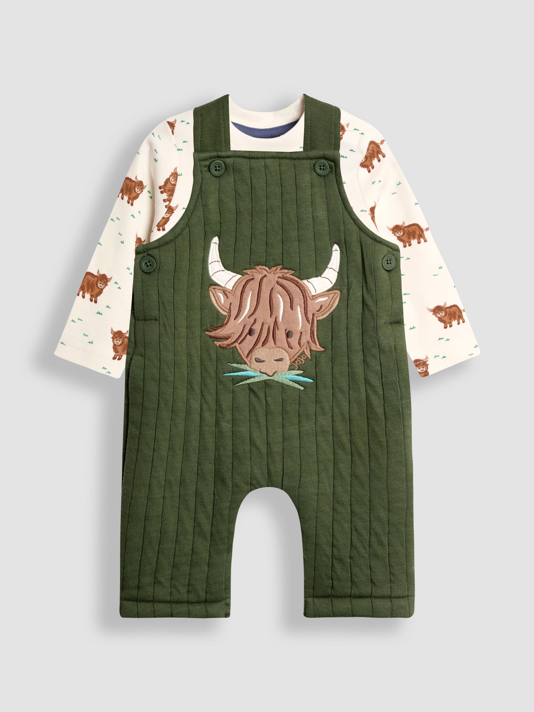 Green 2-Piece Quilted Dungarees & Top Set (W25179) | £28 - £29