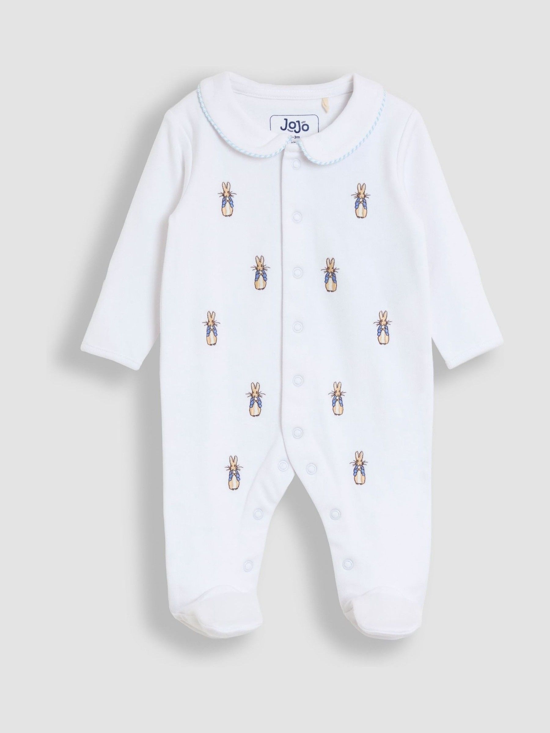 White Peter Rabbit Embroidered Sleepsuit (W25185) | £24