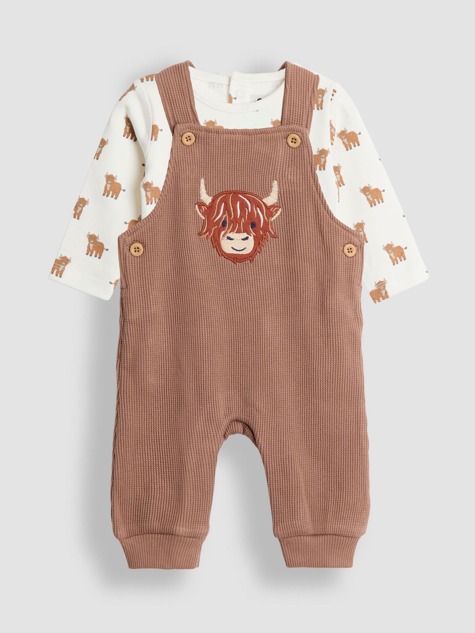 Brown Dungarees Set (W25191) | £28 - £29