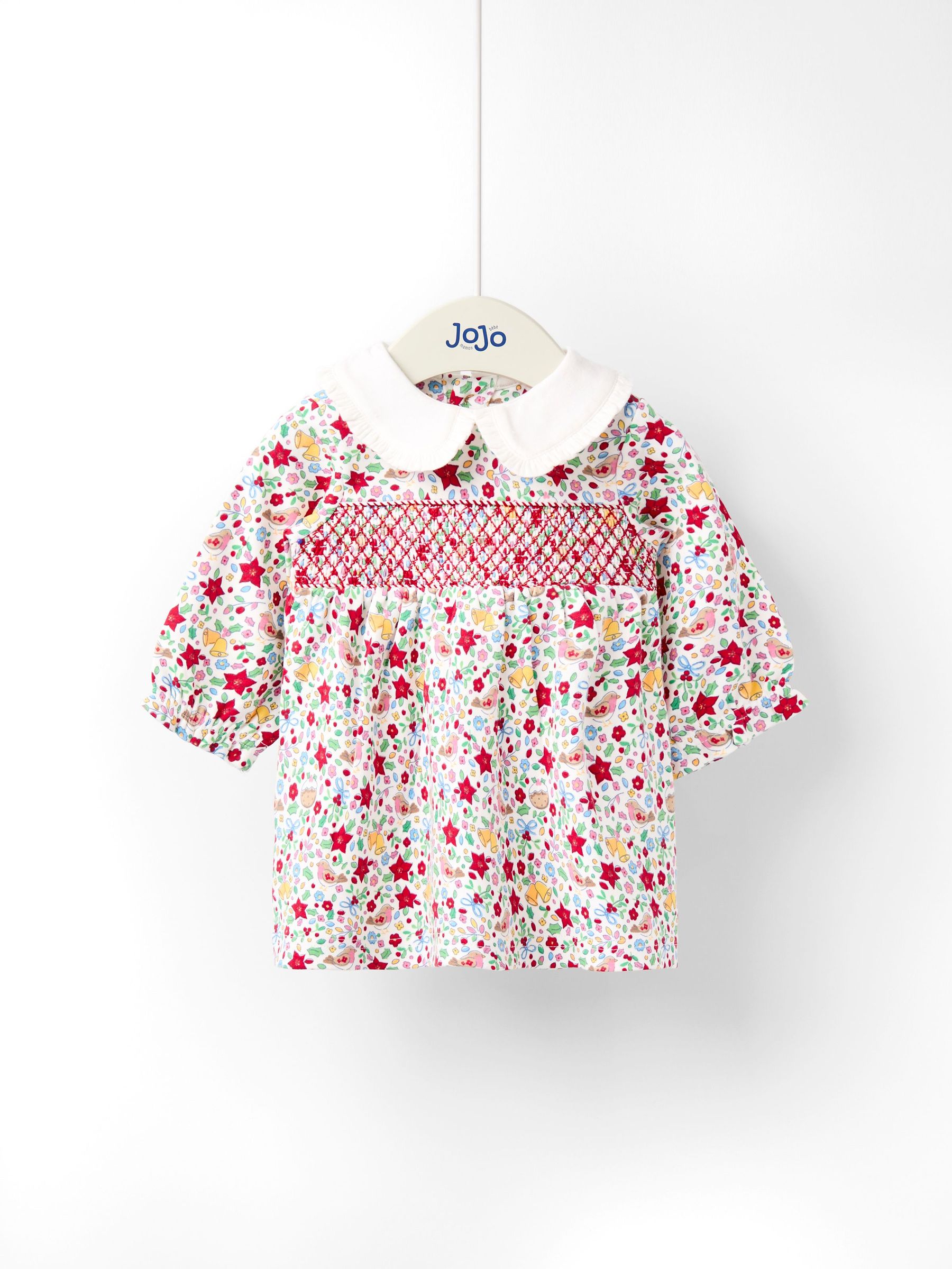 Plum Smocked Collared Christmas Dress (W25203) | £24 - £25
