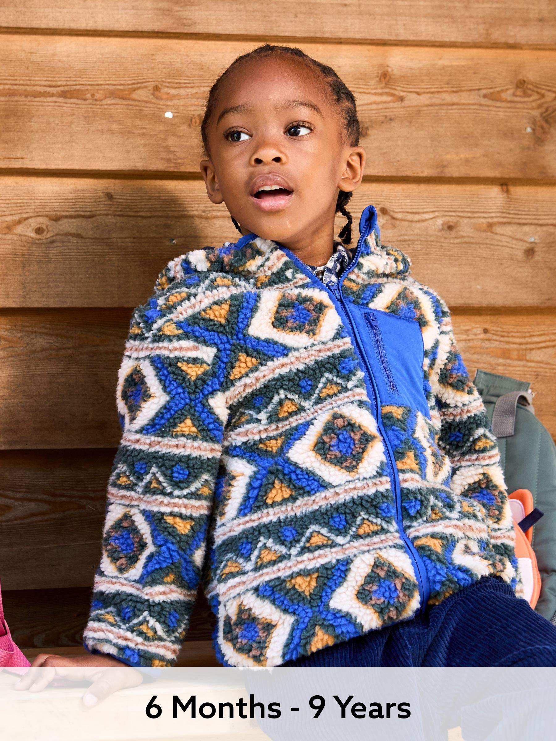 Khaki Green Aztec Style Borg Jacket (W25786) | £32 - £38