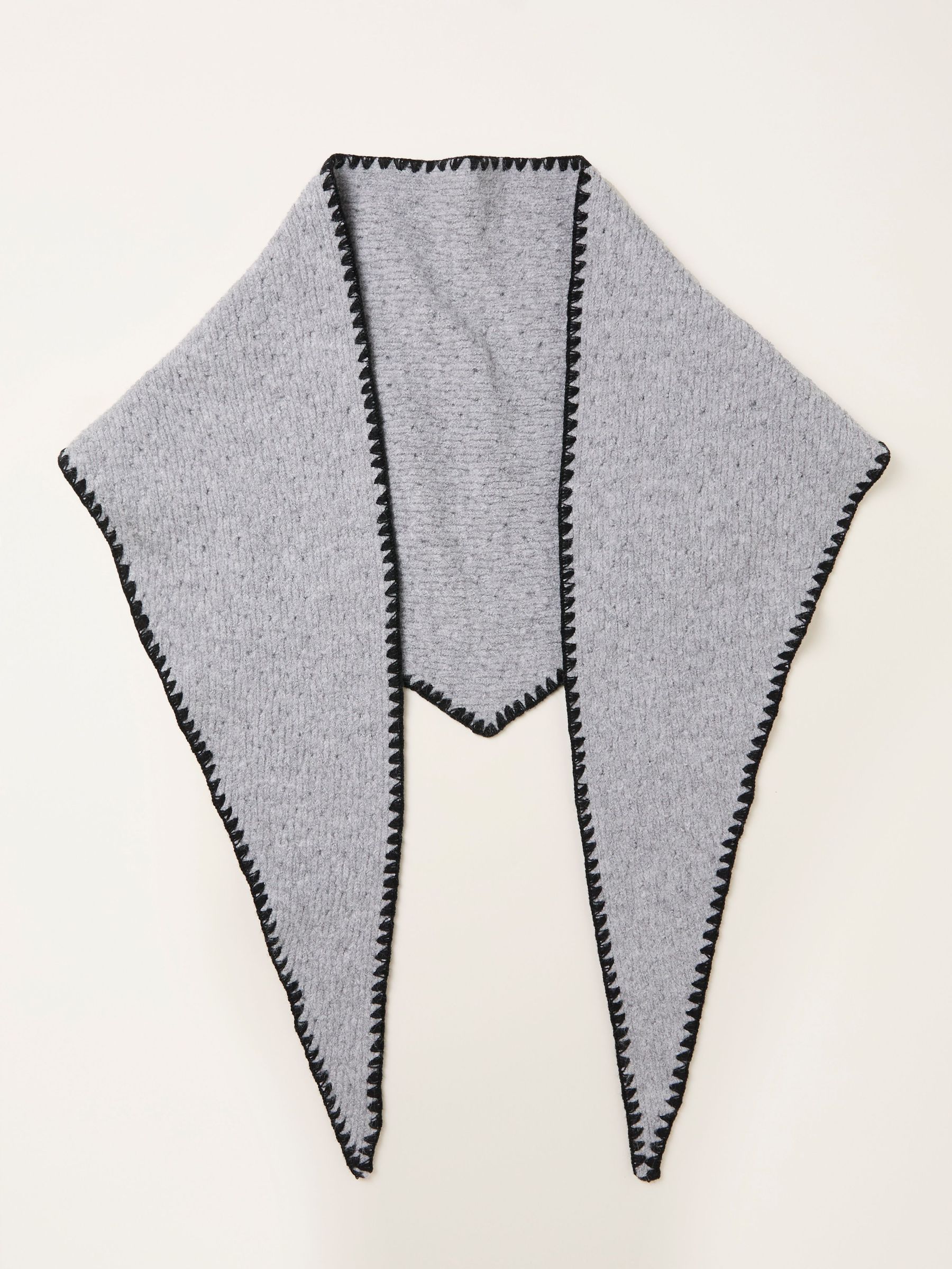 Grey Triangle Whipstitch Scarf (W25853) | £19.50