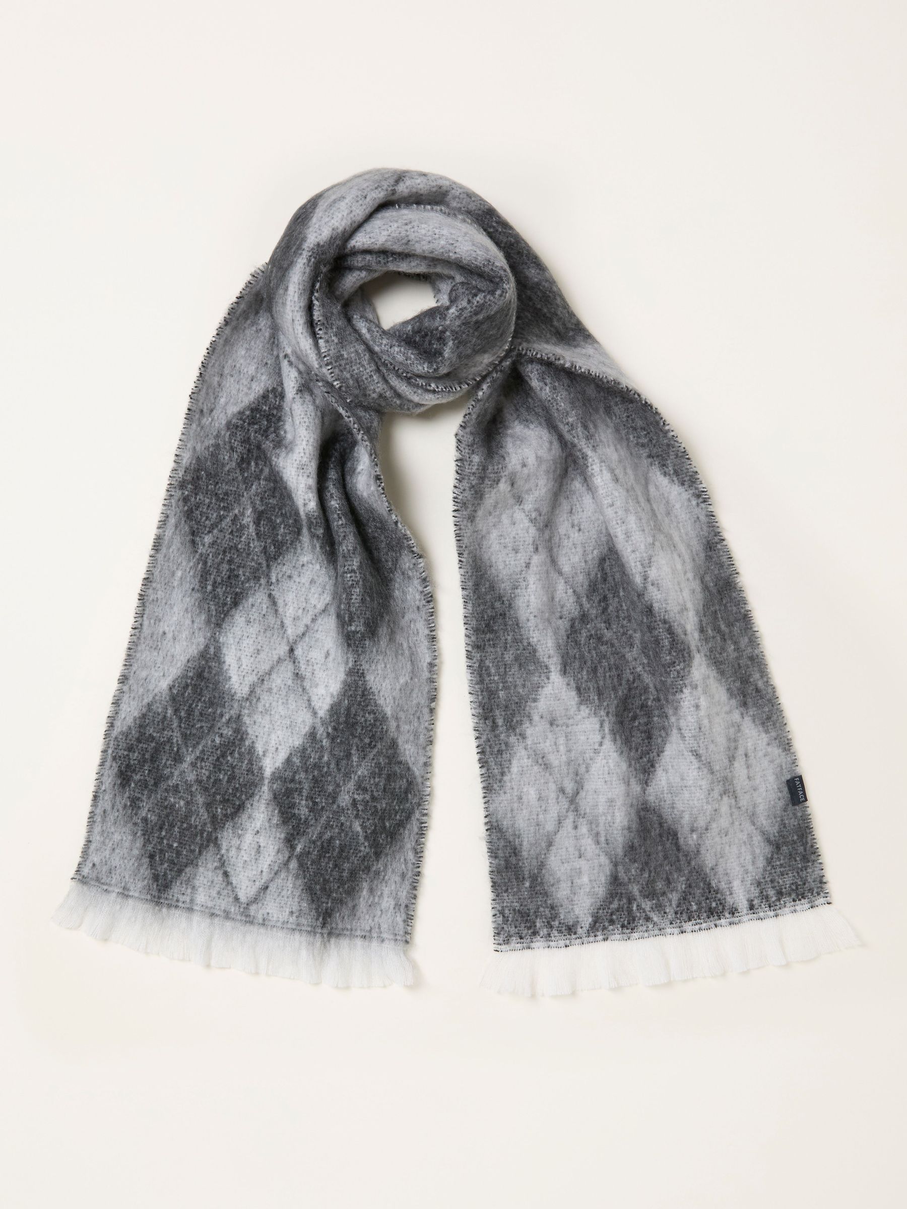 Grey Argyle Scarf (W25857) | £35