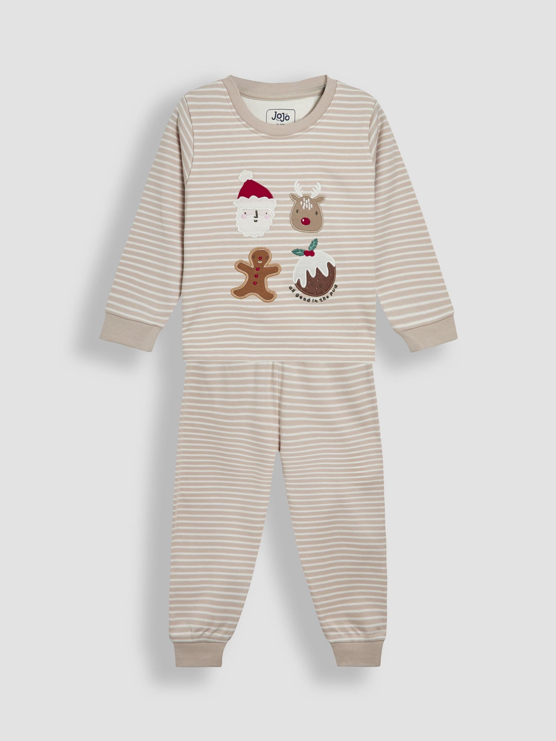 Stone Christmas Character Christmas Print Jersey Collar Pyjamas (W26438) | £23