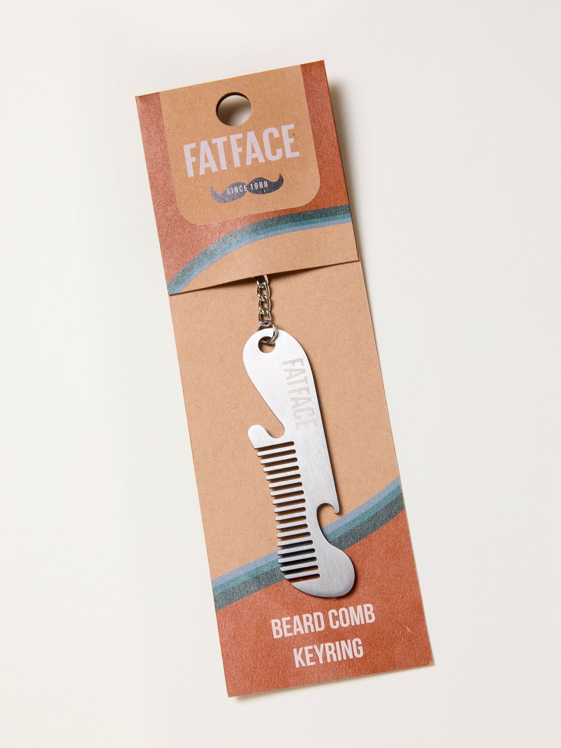 Silver Tone Beard Comb Keyring (W26826) | £7.50