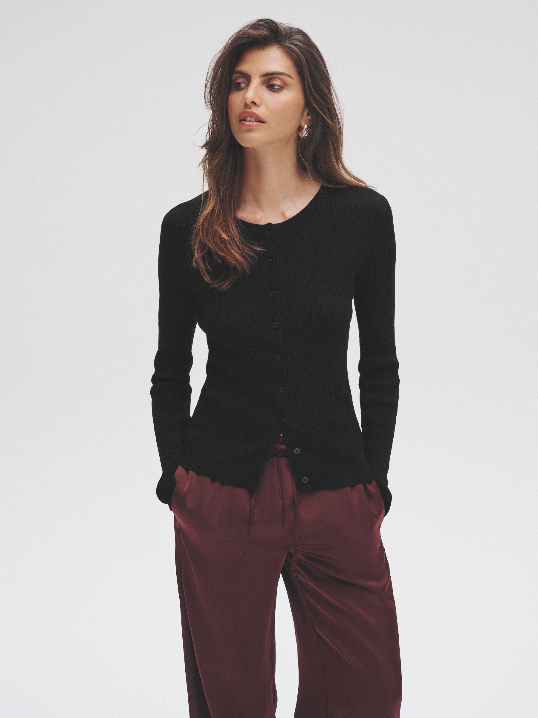 Black/Brown - 2 Pack Ribbed Knit Cardigans (W27089) | £30