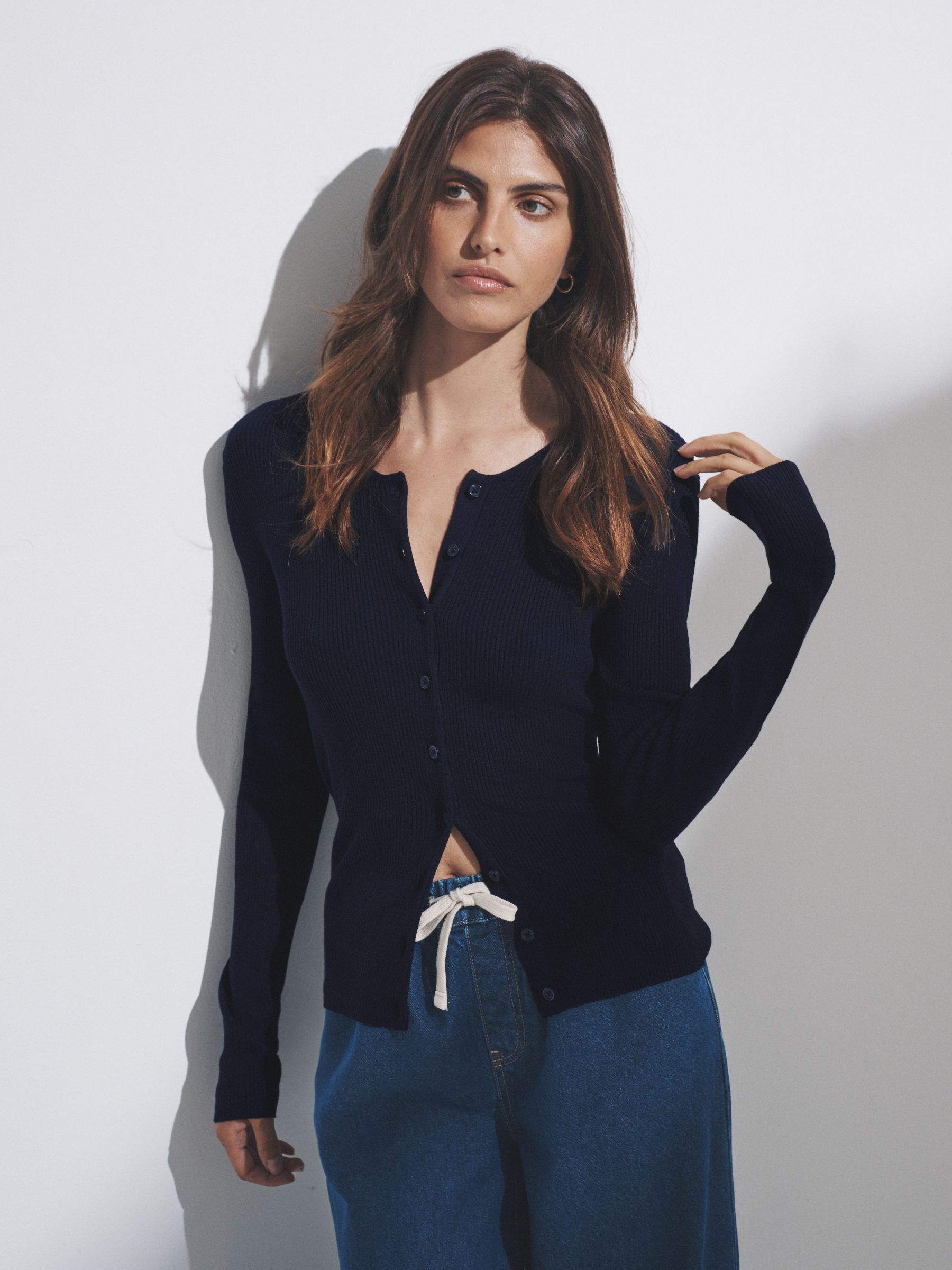 Burgundy Red/Navy Blue - 2 Pack Ribbed Knit Cardigans (W27090) | £30