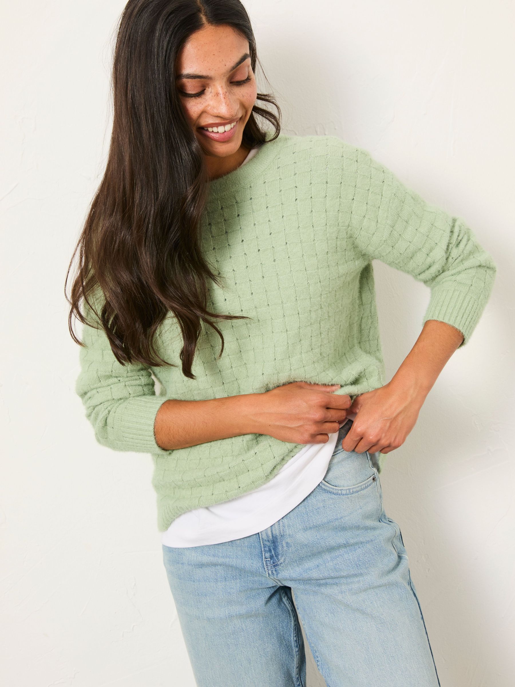 Gracie Mint Green Knitted Jumper (W27609) | £52