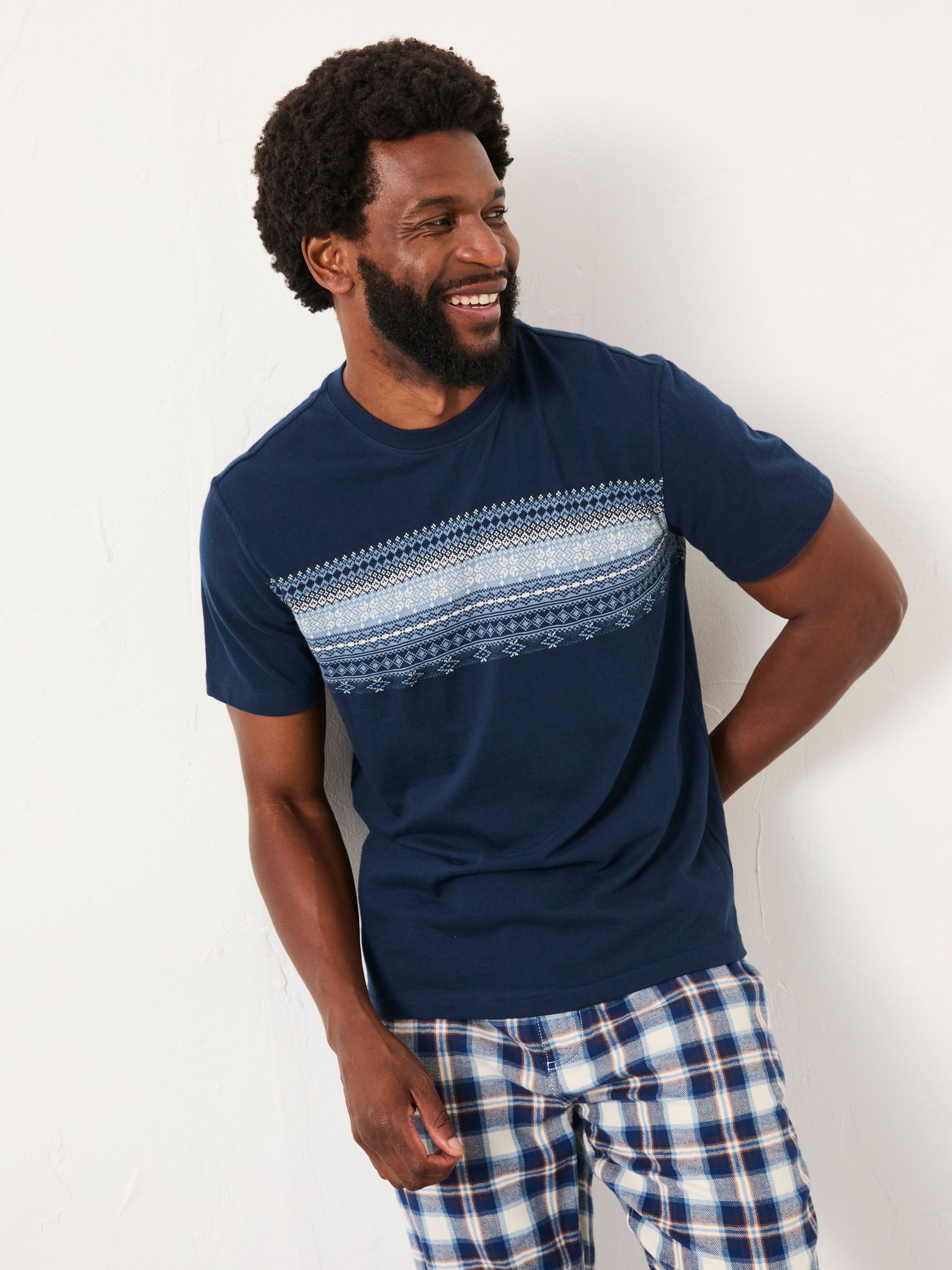 Navy Jacquard Tshirt (W27638) | £29.50