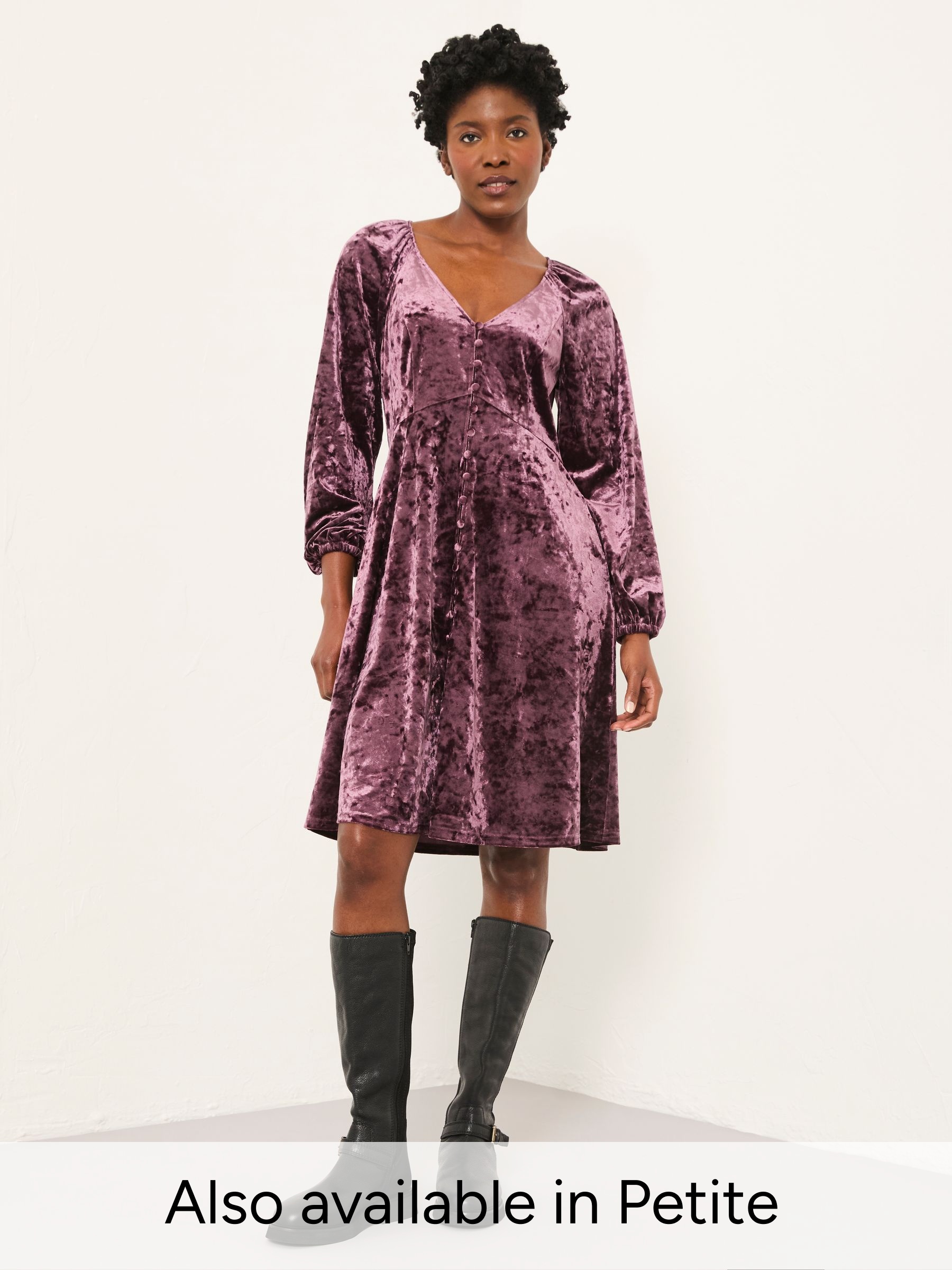 Em Dark Purple Regular Velvet Dress (W27665) | £69