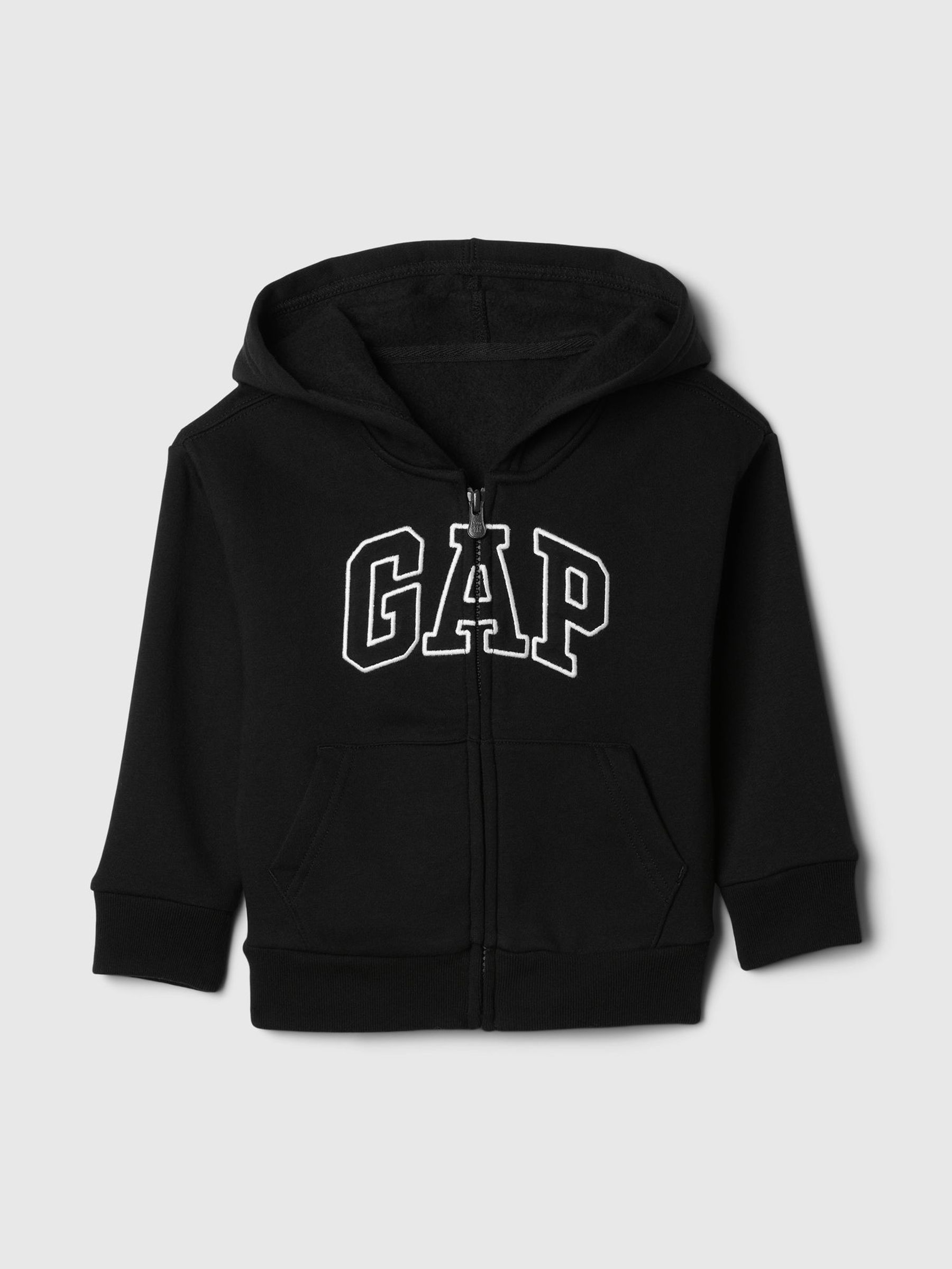 Black & White Zip Up Logo Fleece-Lined Hoodie (6mths-5yrs) (W27832) | £20