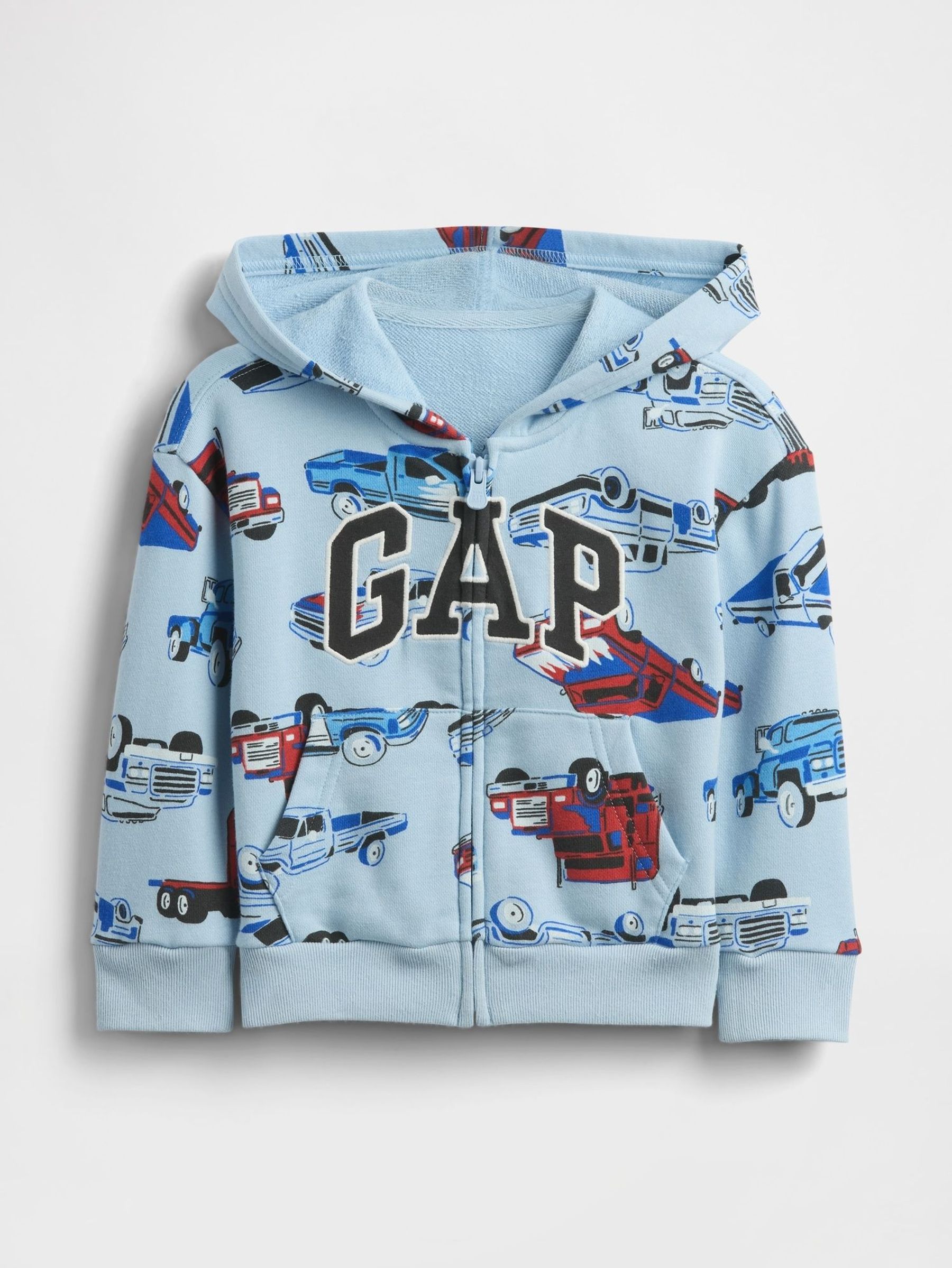 Light Blue Truck Relaxed Logo Zip Hoodie (6mths-5yrs) (W27839) | £25