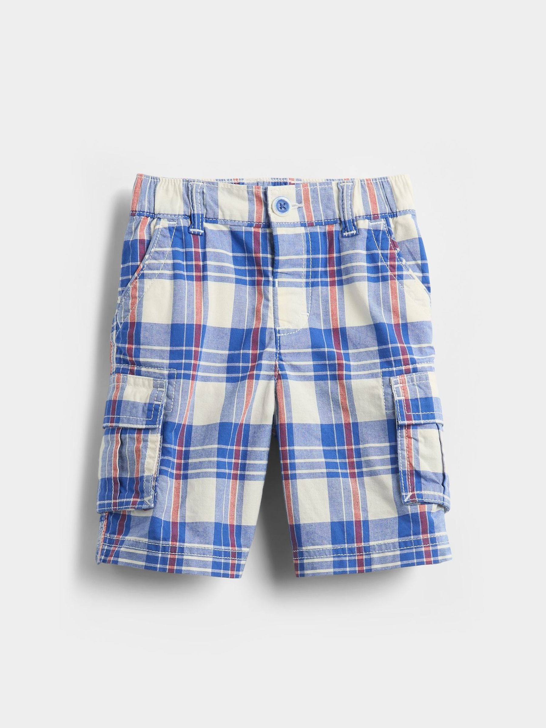 Blue Check Pull On Cargo Shorts (6mths-5yrs) (W27844) | £20