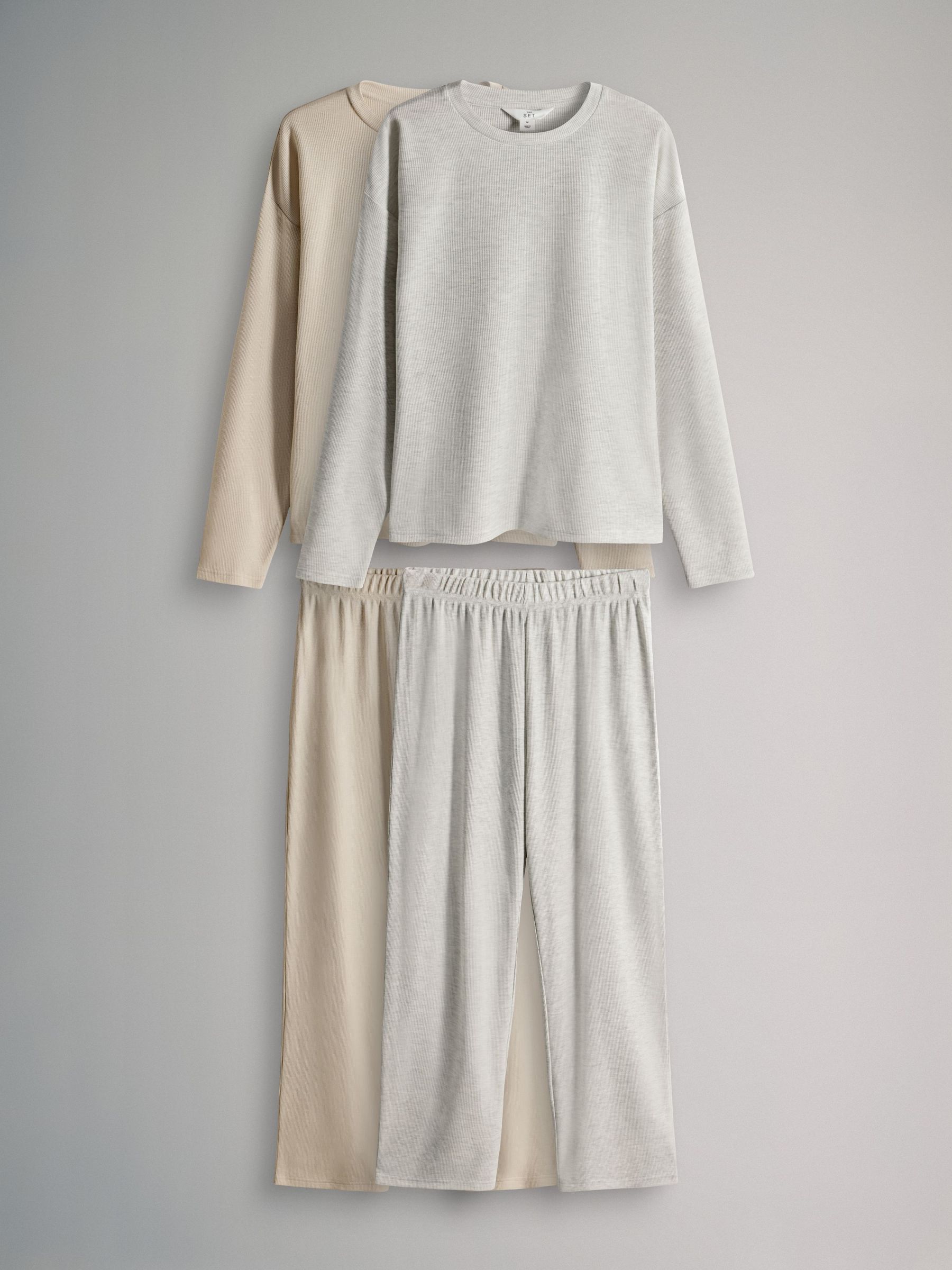 2 Pack Waffle Long Leg Pyjamas (W27866) | £30