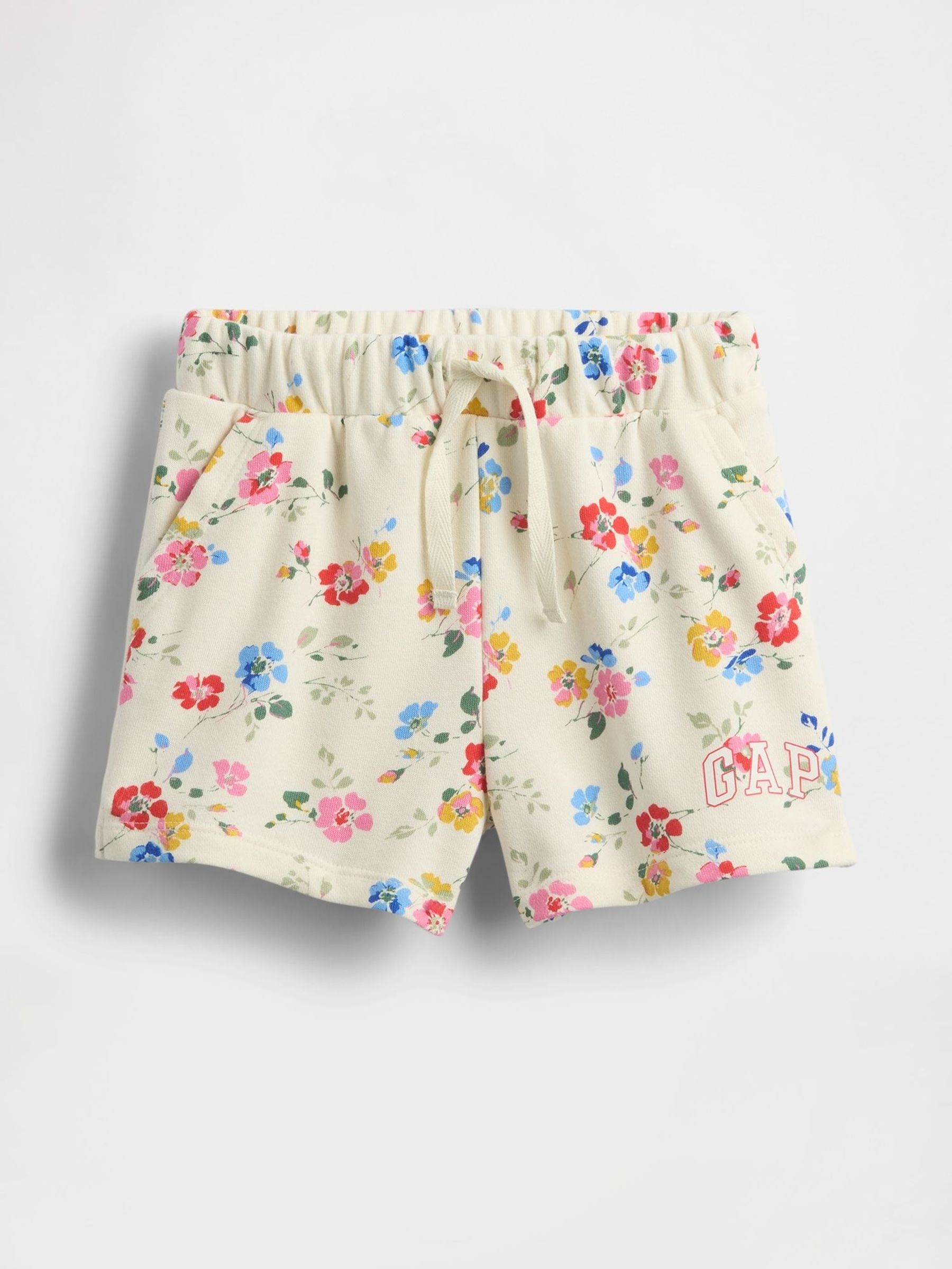 Cream Floral Logo Pull On Shorts (6mths-5yrs) (W27941) | £12