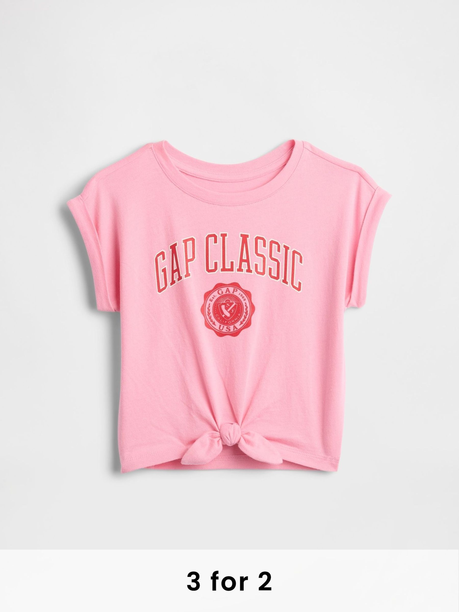 Pink Tie-Knot Logo Rolled Sleeve T-Shirt (6mths-5yrs) (W27959) | £14